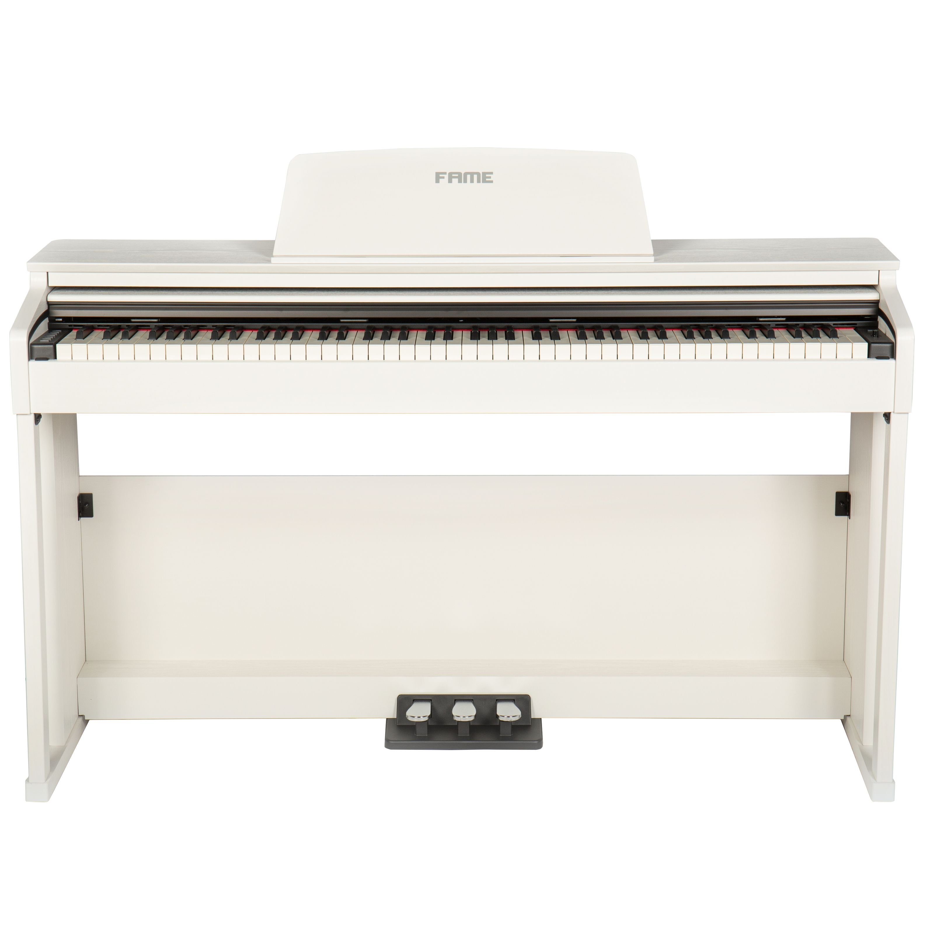 FAME Digitalpiano (DP-3000 E-Piano mit Hammermechanik, anschlagdynamischen 88 Tasten, voller Klavierklang, 20 Orchesterklangfarben, 128-fache Polyphonie, wertiges Gehäuse mit Deckel und Konsolen, Digital Piano), DP-3000 E-Piano, Hammermechanik, anschlagdynamische 88 Tasten, volle