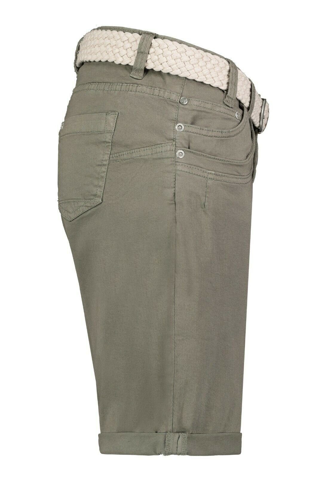 Stitch & Soul Bermudas Damen Short Bermuda kurze Hose Sommer Chino Stoff Hose mit Gürtel