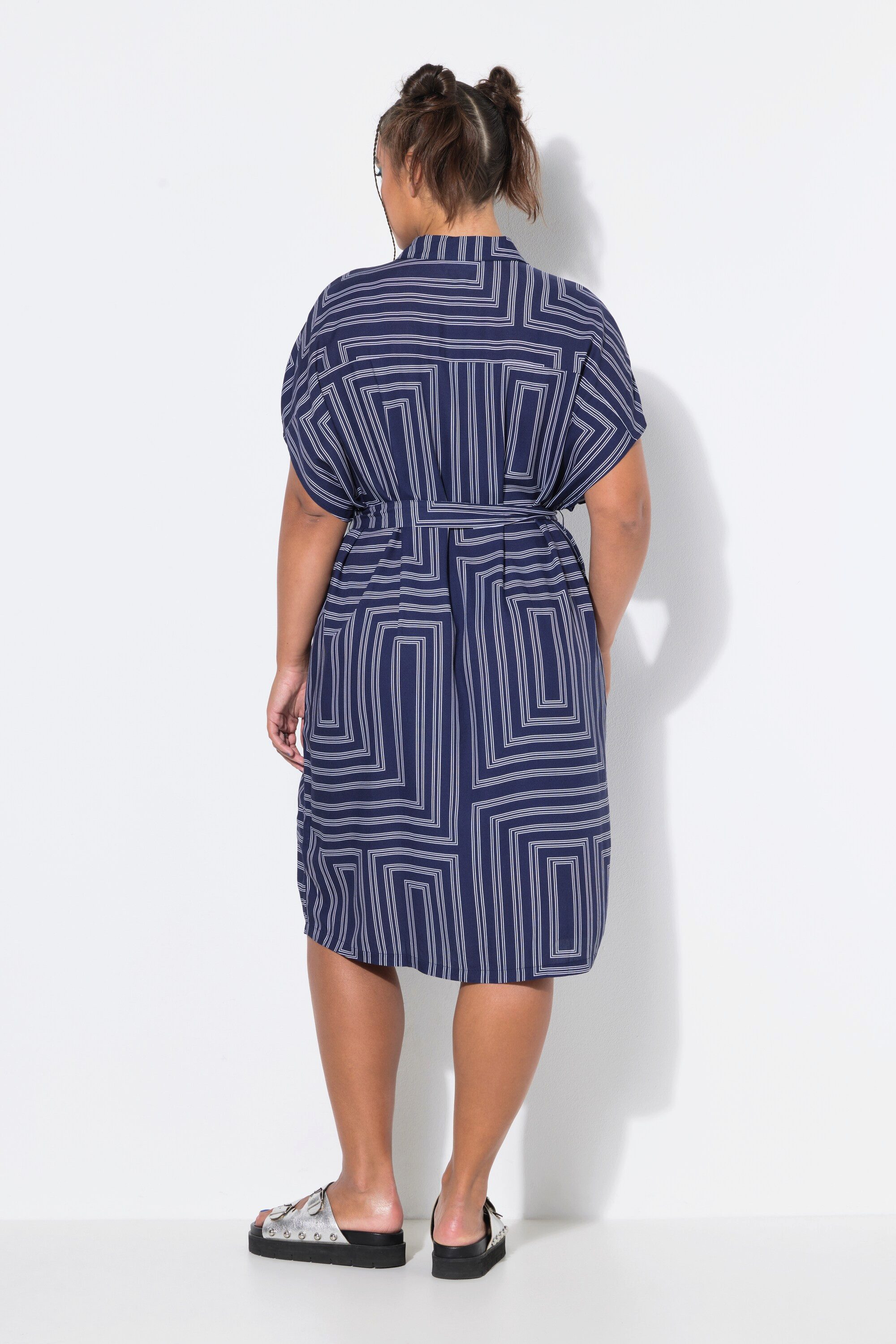 Studio Untold Hemdblusenkleid Midi-Hemdblusenkleid A-Linie grafischer Print