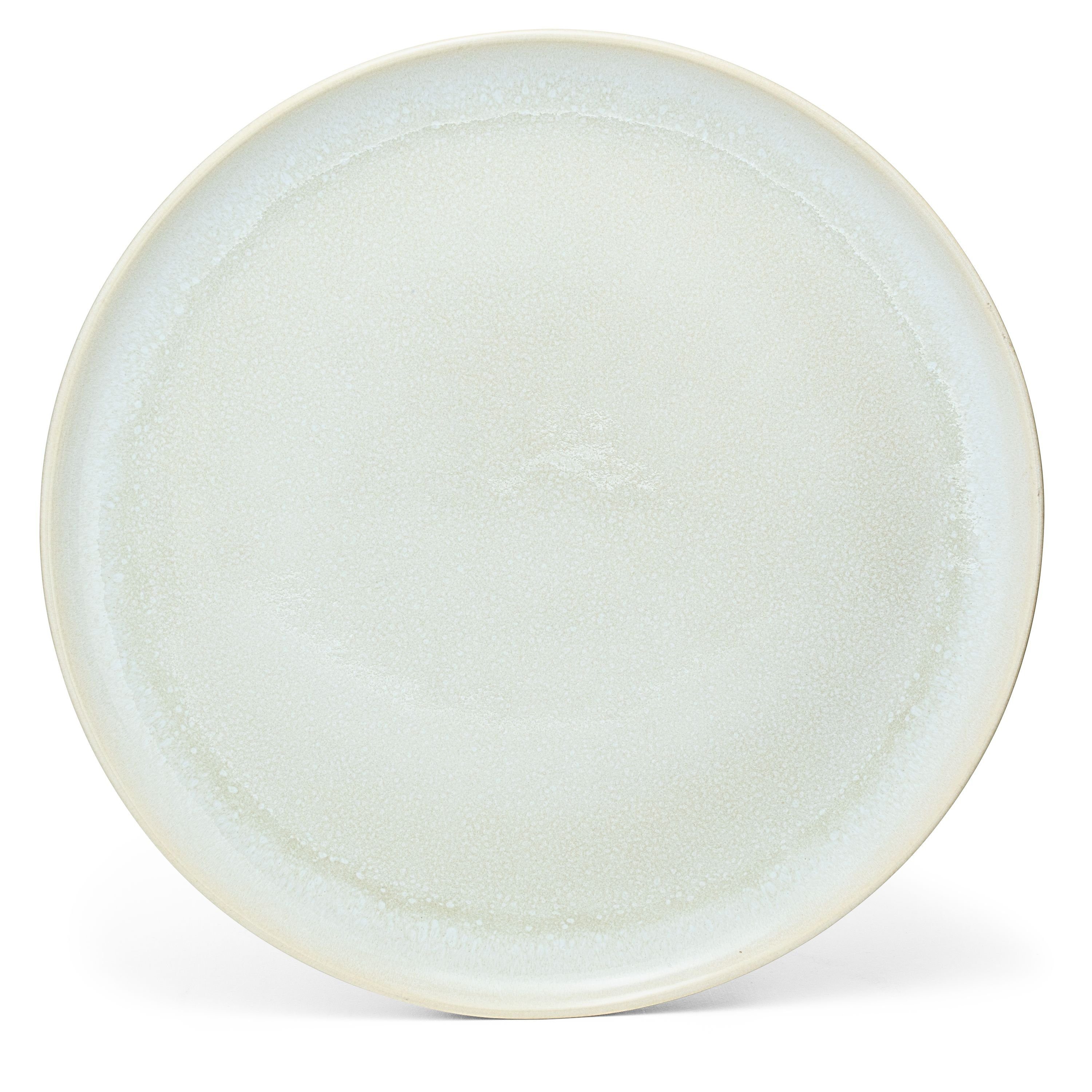 Econovo Teller Handgefertigt, (1 in Made Keramikteller Großer St), Weiß-Grau Portugal 27cm