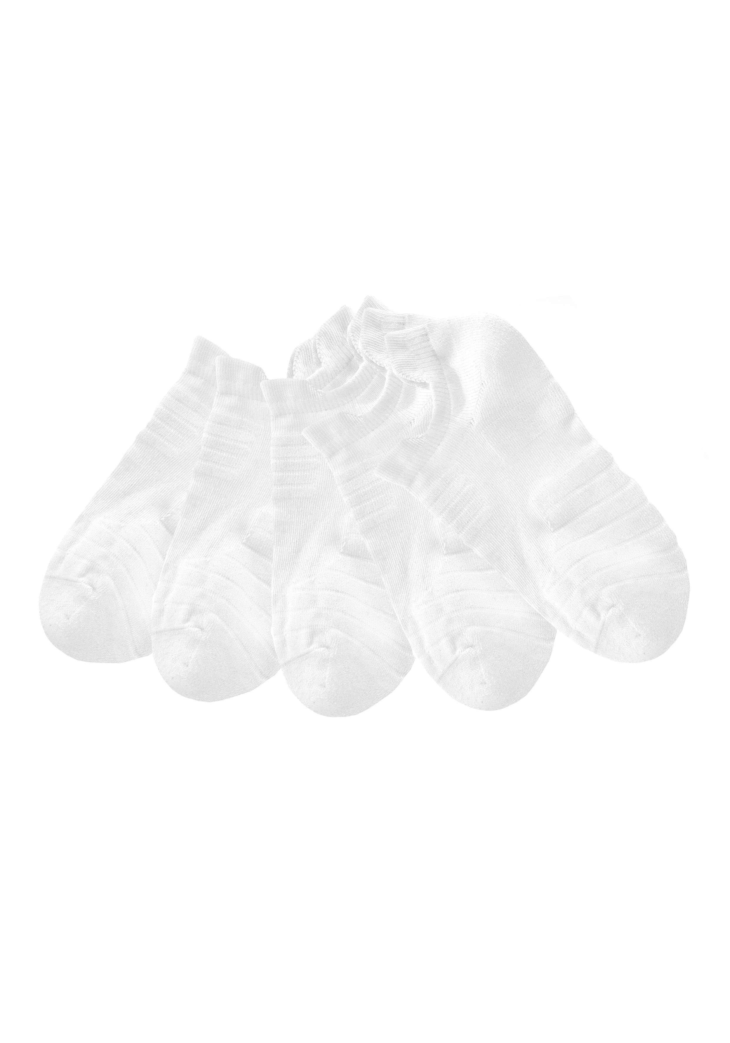 LASCANA 5x (Set, 5-Paar) mit weiß Sneakersocken ACTIVE Frottee Details