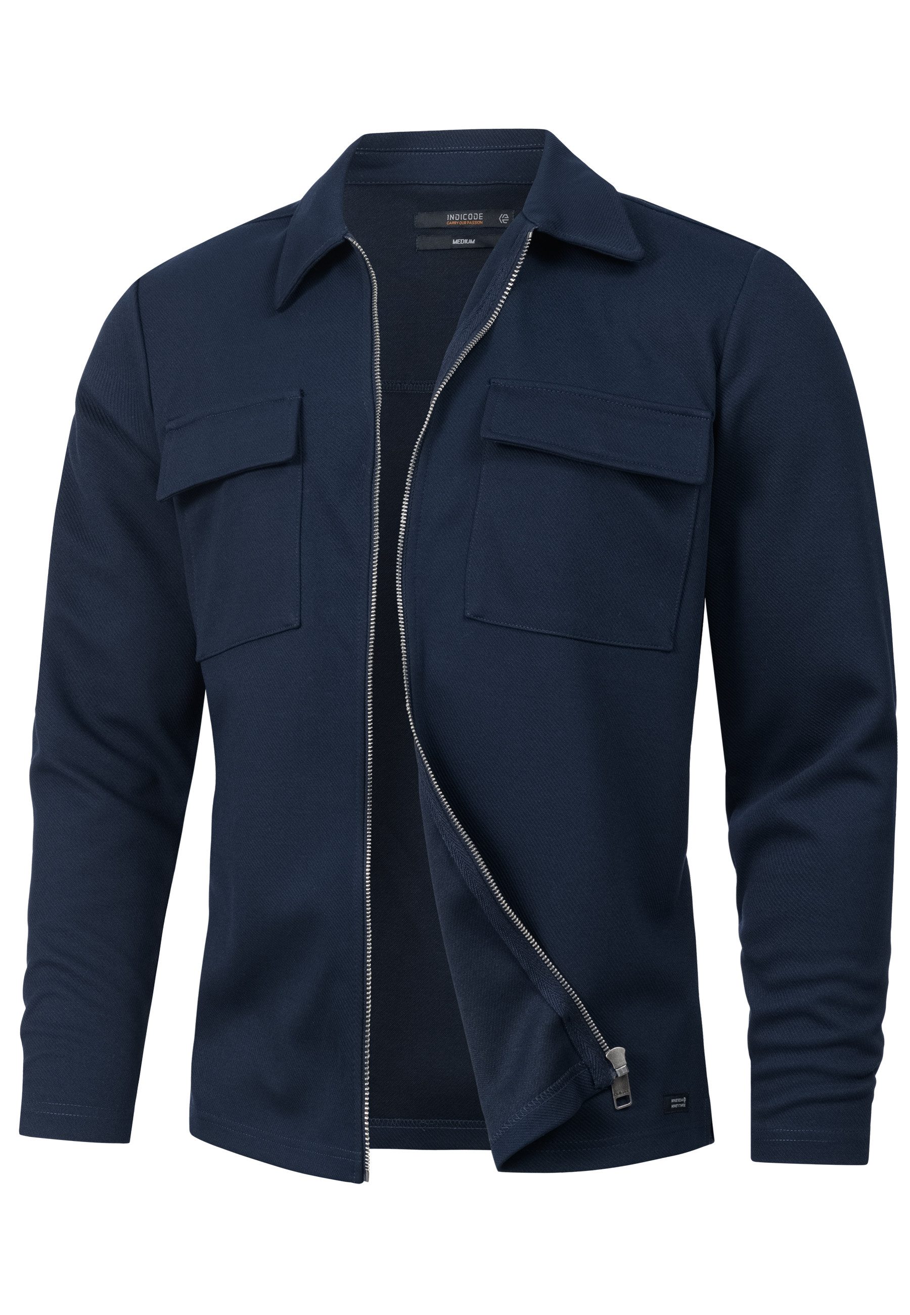 Indicode Langarmhemd Herren INNello Zip Herrenhemd Langarm Lässiges Hemd mi günstig online kaufen