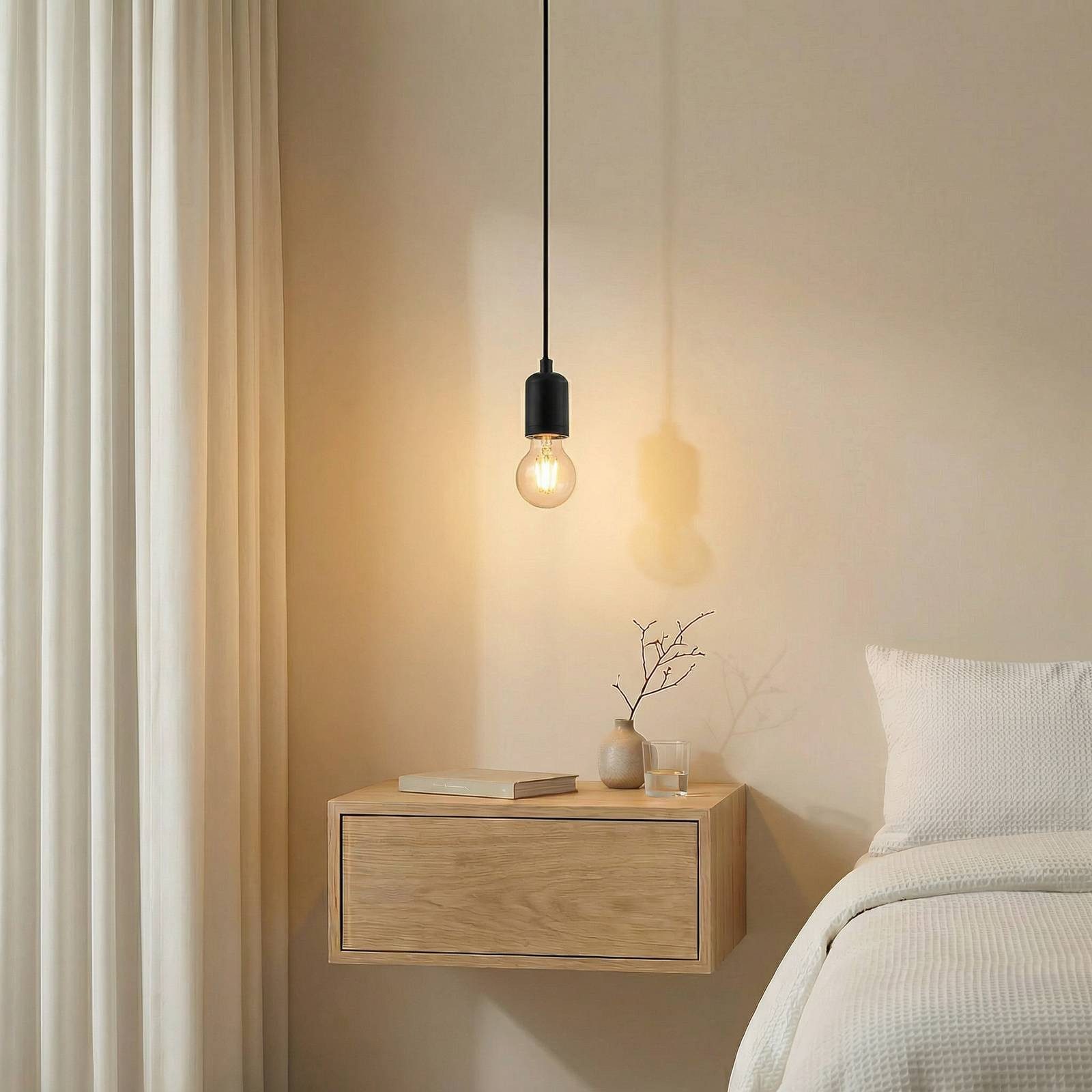 Lindby Hängeleuchte Hattie, Metall, Schwarz IP20, 1 x 15 W LED
