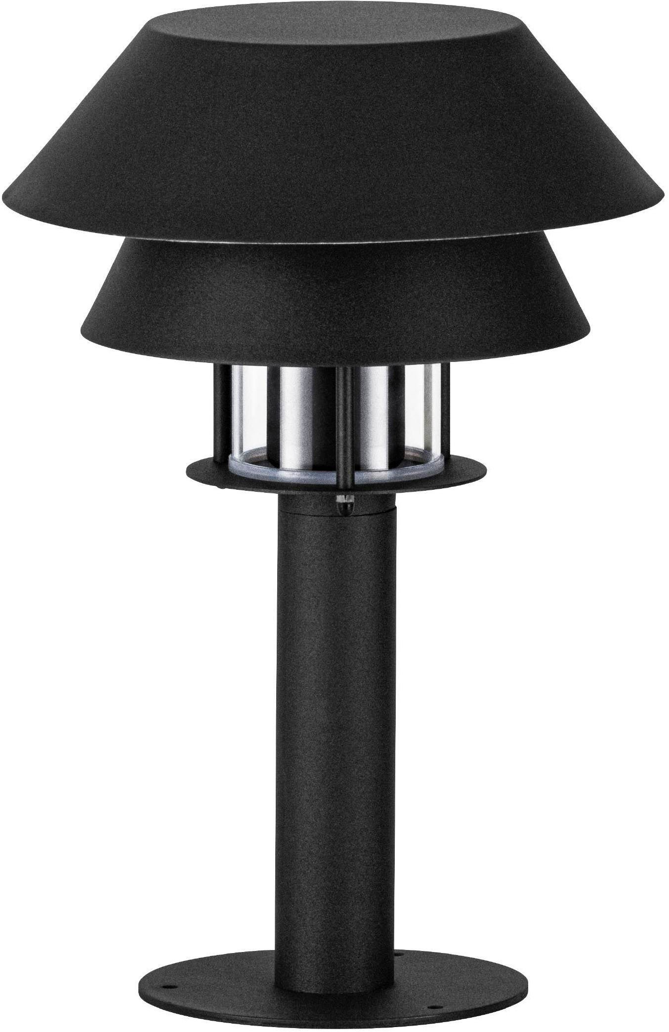 EGLO Sockelleuchte Chiappera Sockelleuchte, Außenlampe, Pollerleuchte, Metall, E27, IP65, ohne Leuchtmittel, Stehleuchte - H33 x Ø22 cm - schwarz, weiß - 1X40W exkl.