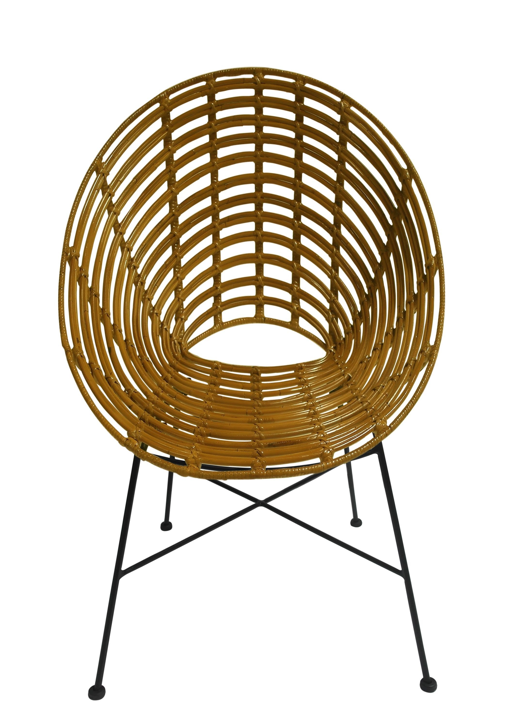 dynamic24 Esszimmerstuhl, Stuhl Rattan natur