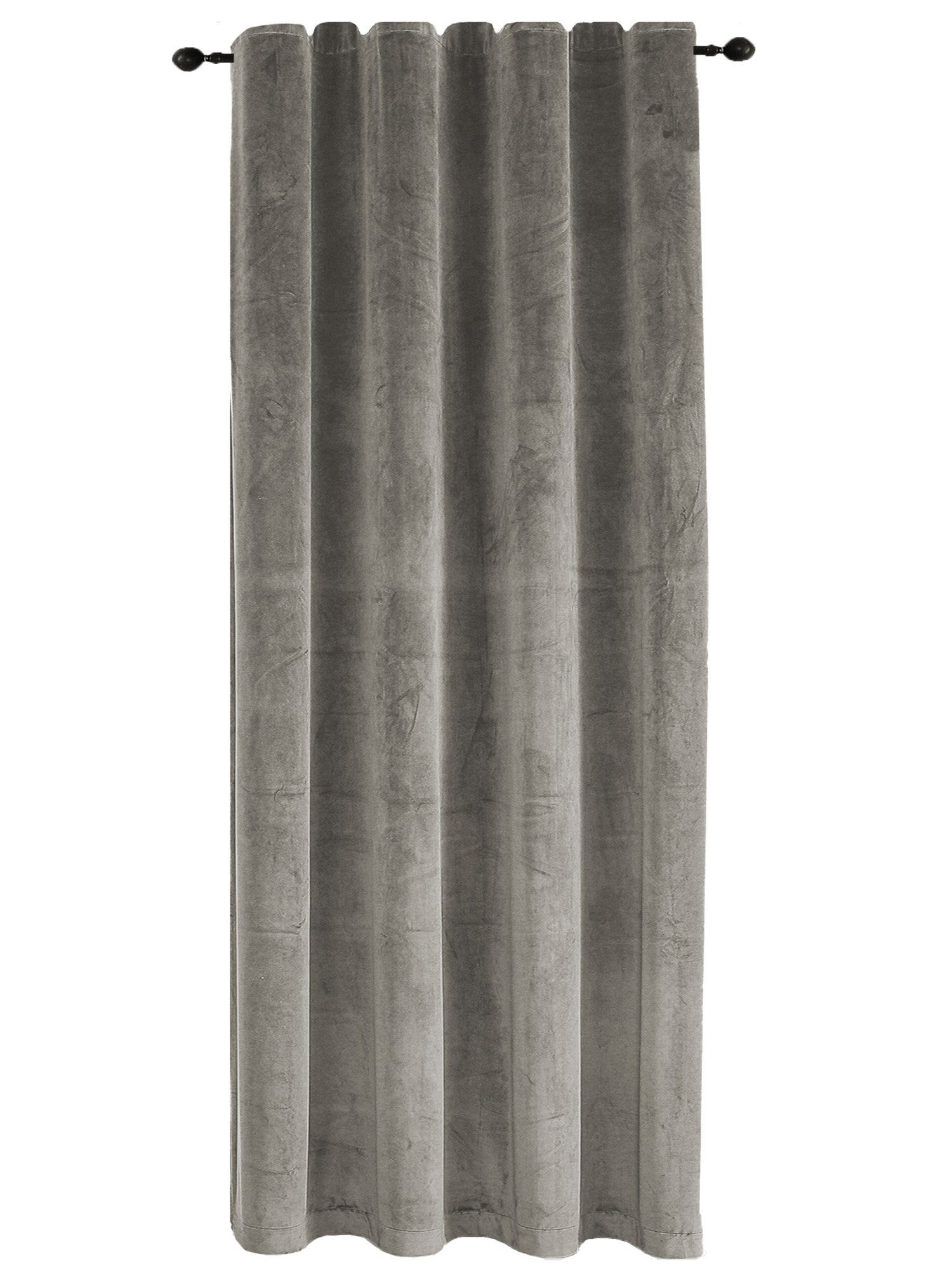 Gardine Vorhang Kräuselband Verdunkelung 140x245 cm Samt weich blickdicht, Haus und Deko, Kräuselband (1 St), Polyester Taupe