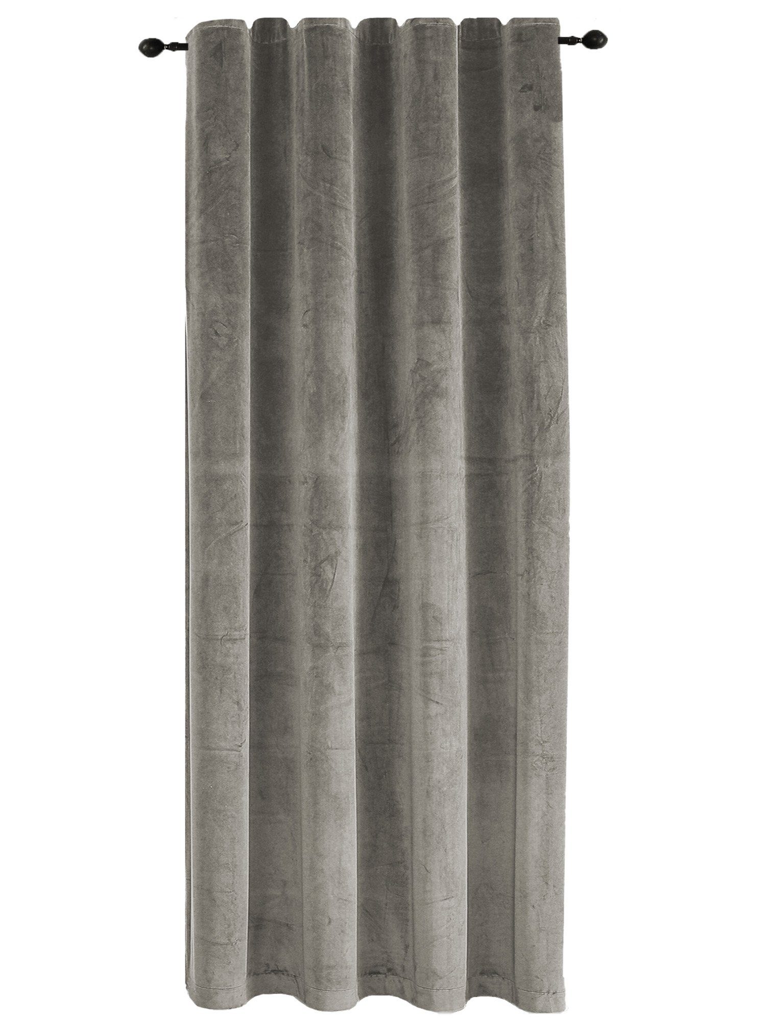 Samt Deko, blickdicht, Kräuselband Polyester Taupe Gardine St), weich Verdunkelung Kräuselband cm und 140x245 Haus (1 Vorhang