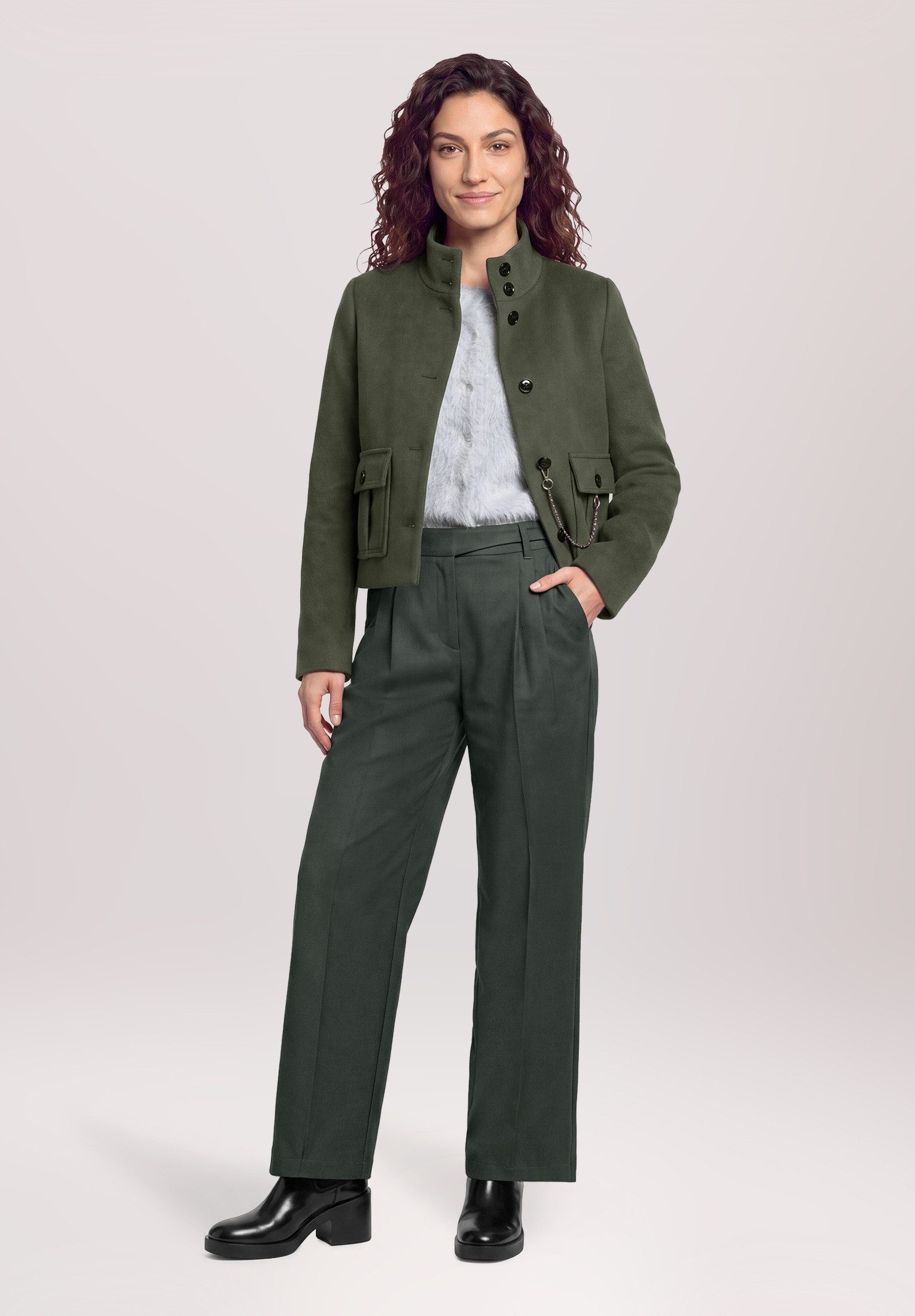 Cartoon Stoffhose Damen mit Bundfalten
