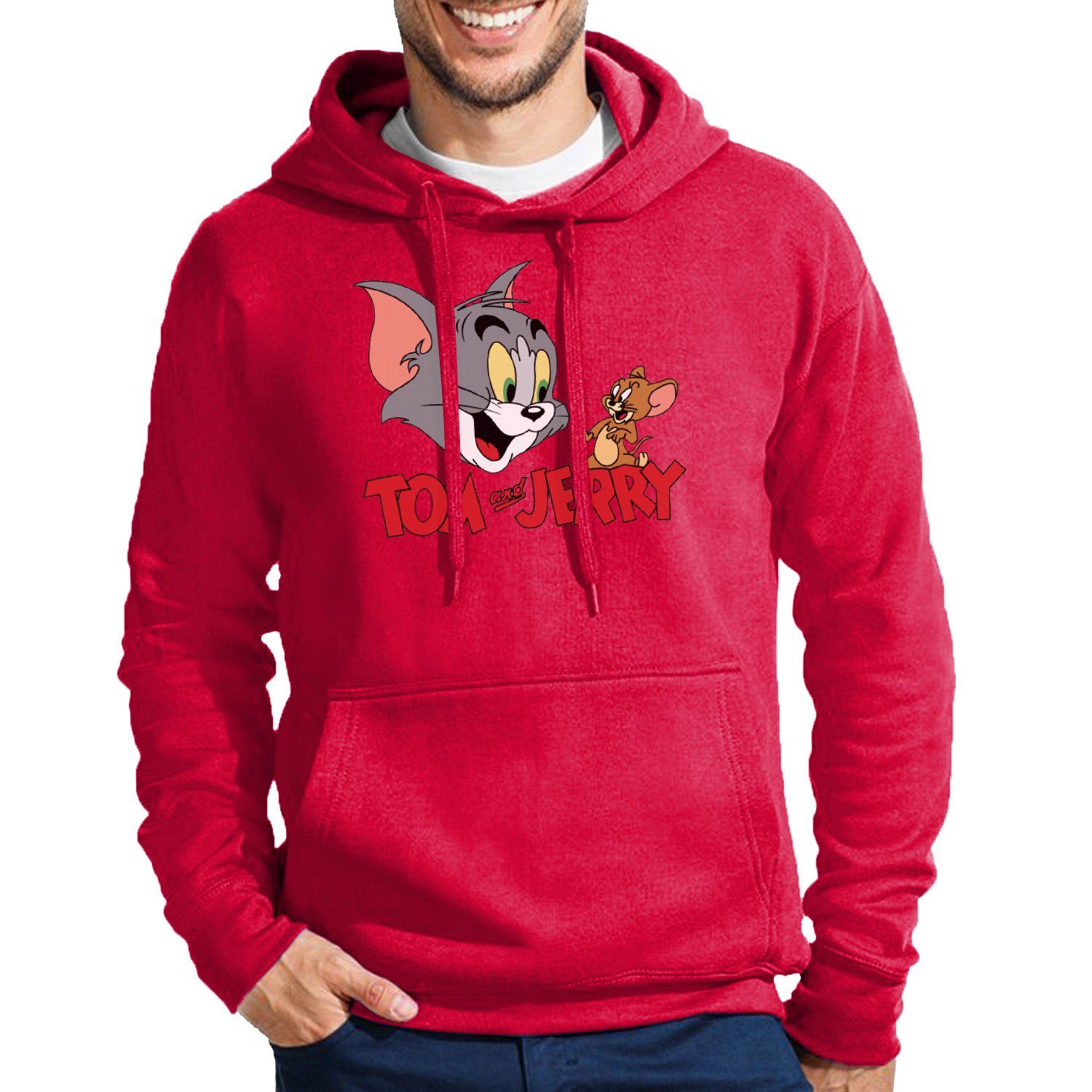 Tom Brownie Mit Jerry Blondie Cartoon Maus Kapuze Herren Katze & Rot Hoodie