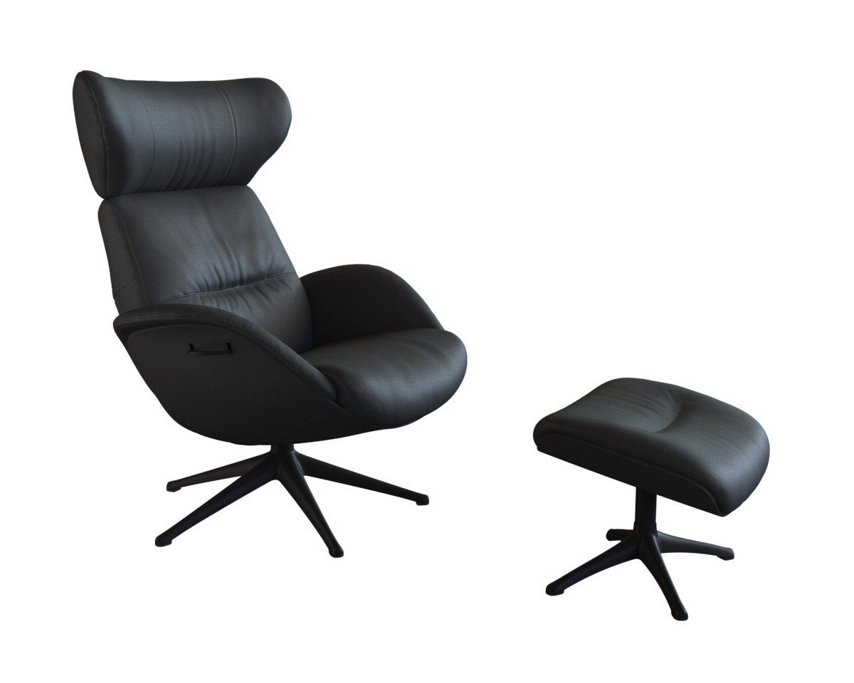 FLEXLUX Relaxsessel Fernsehsessel More, ergonomisch, drehbar, robuster Fuß, Scandi, Premium Komfort, Rücken- & Kopfteilverstellung, drehbar, Fuß schwarz
