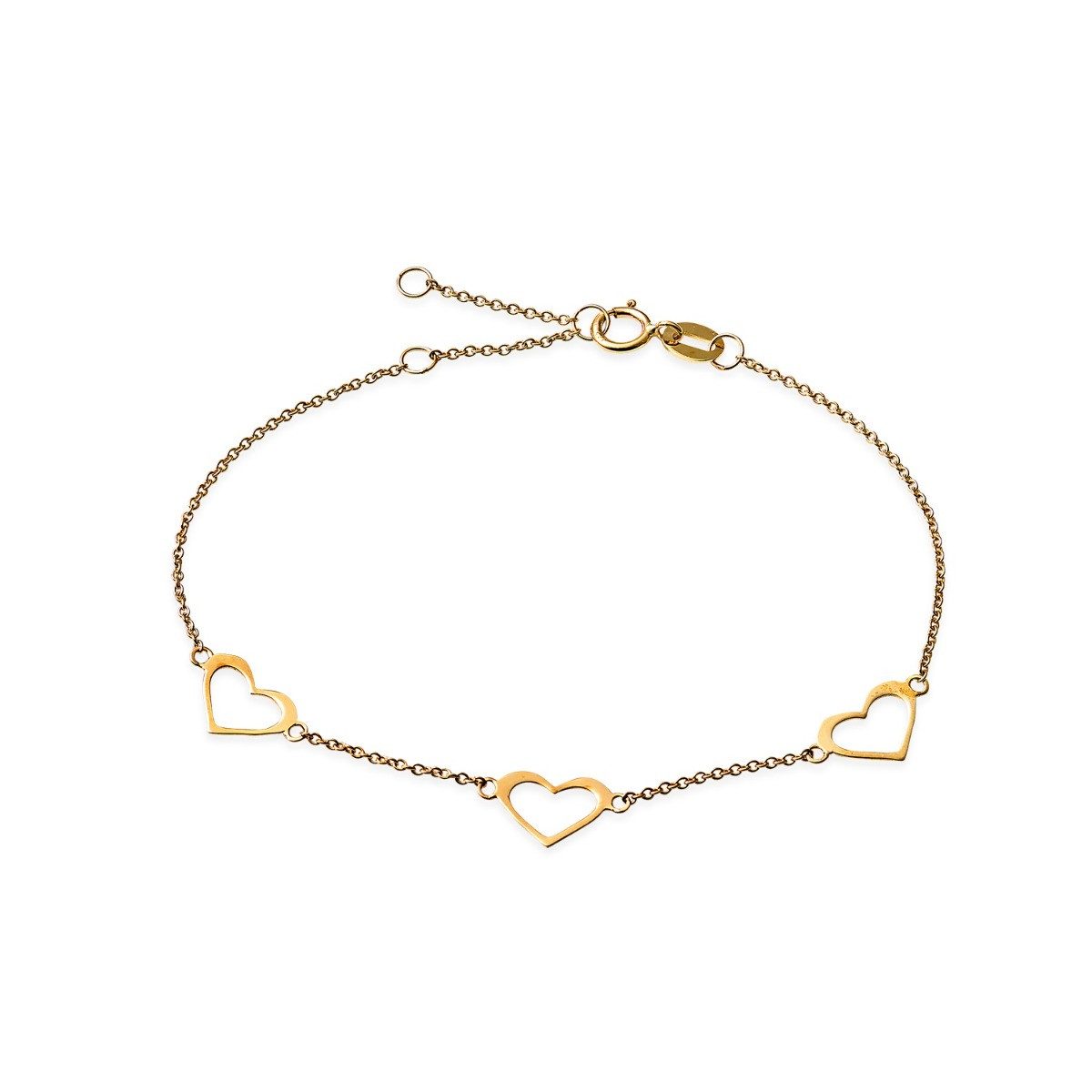 XENOX Armband Armband Damen Fine Offene Herzen 585 Gelbgold XG14K7000GN
