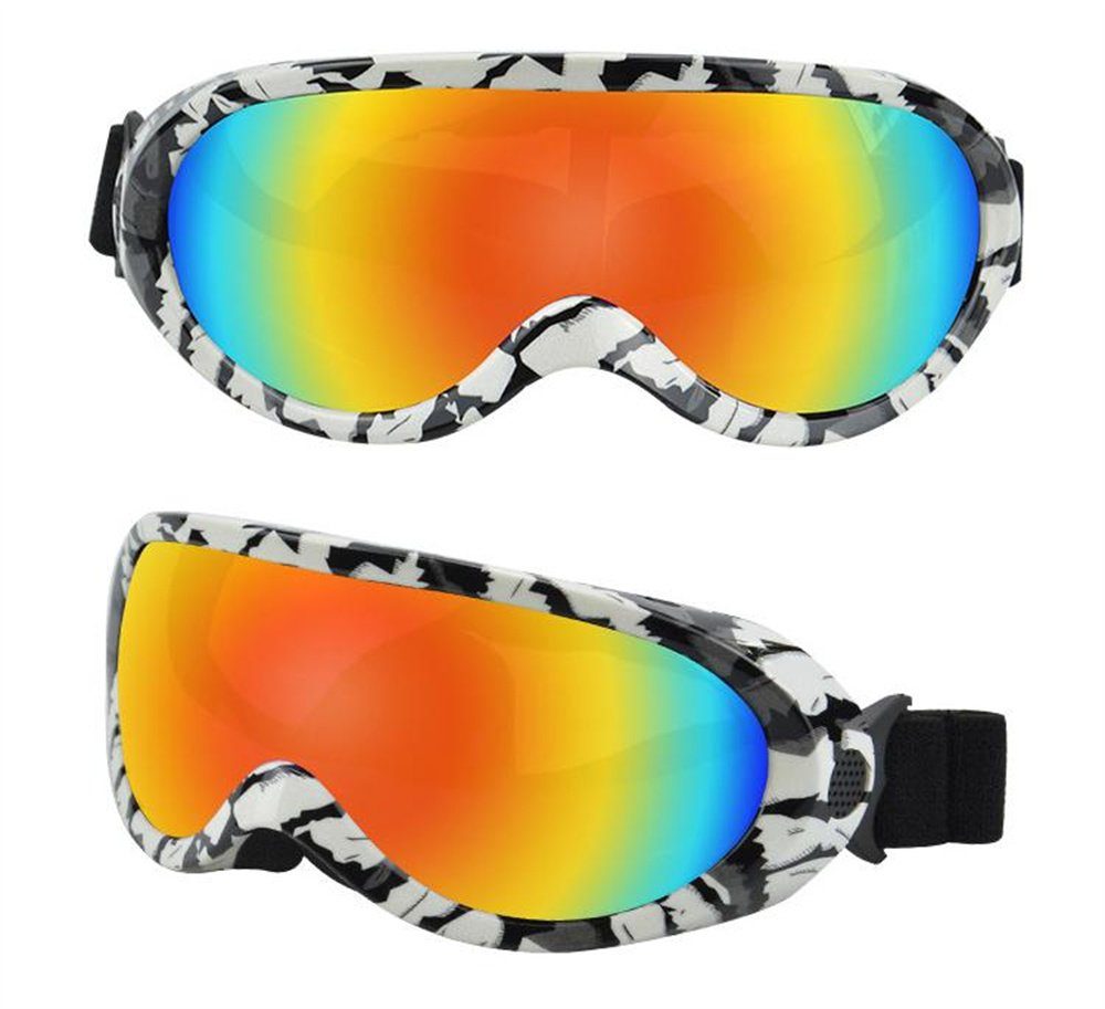 Schwarz Rouemi Erwachsene Skibrille Skibrille,Outdoor-Anti-UV-Anti-Schnee-Bergsteigerbrille