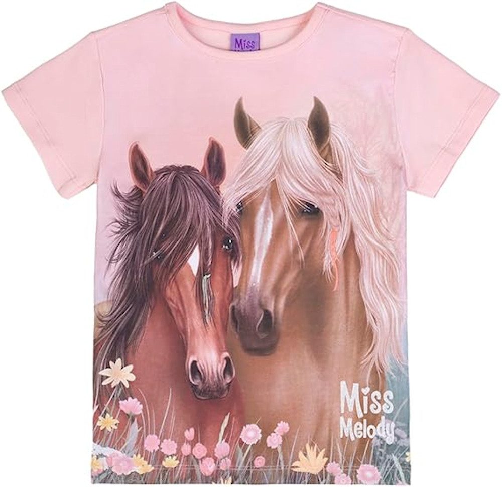 Miss Melody T-Shirt Miss Melody T-Shirt braunes Pferdeduo pink dogwood (1-tlg)