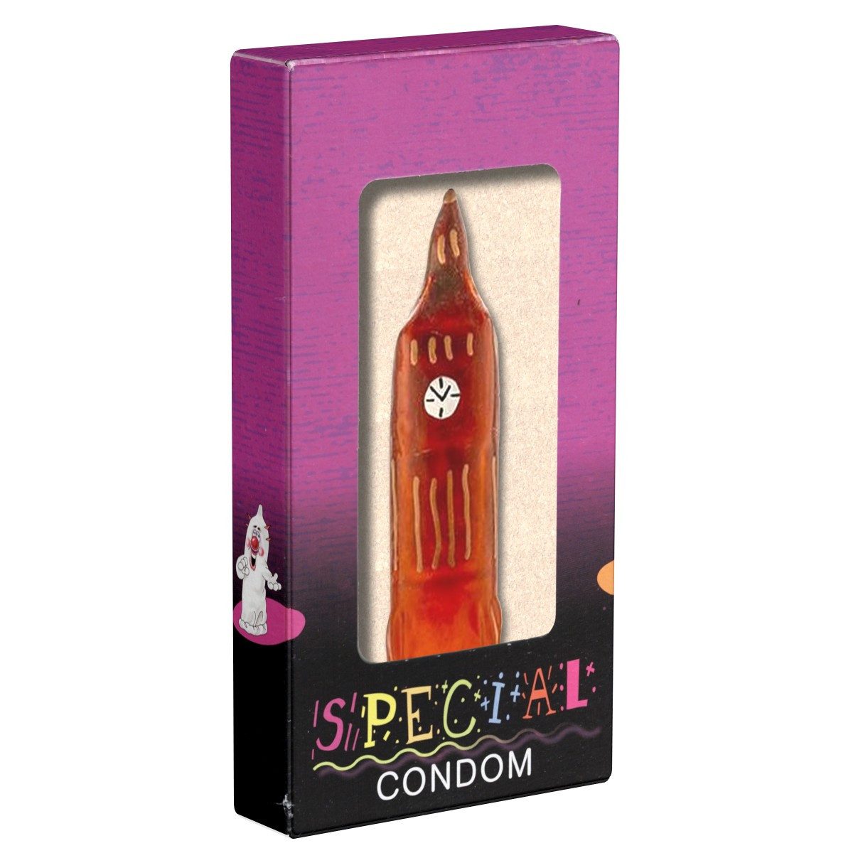 ERCO Kondome Scherzkondom XL Big Ben, 1 St., handbemalter Scherzartikel in XL-Größe