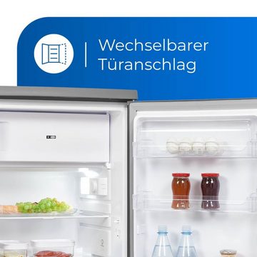 exquisit Kühlschrank KS1016-4-HE-040D inoxlook, 85,5 cm hoch, 55,0 cm breit