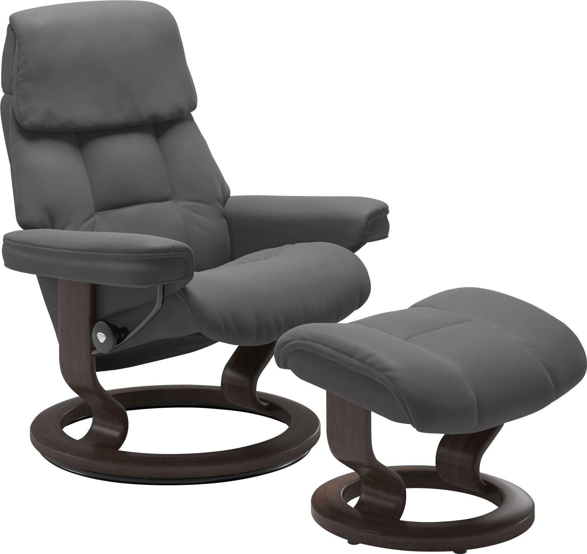 Stressless® Relaxsessel Ruby (Set, Relaxsessel mit Hocker), mit Classic Base, Größe L, Gestell Eiche, Wenge, Braun & Schwarz