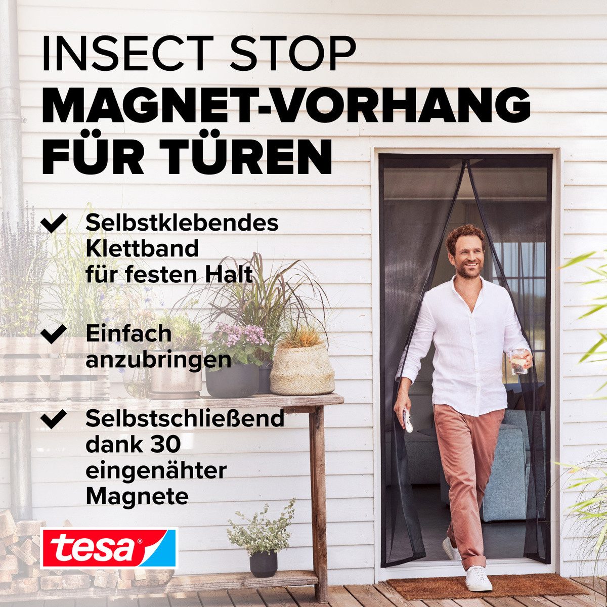 tesa Insektenschutz-Vorhang Insect Stop Magnetvorhang selbstschließend, XL günstig online kaufen