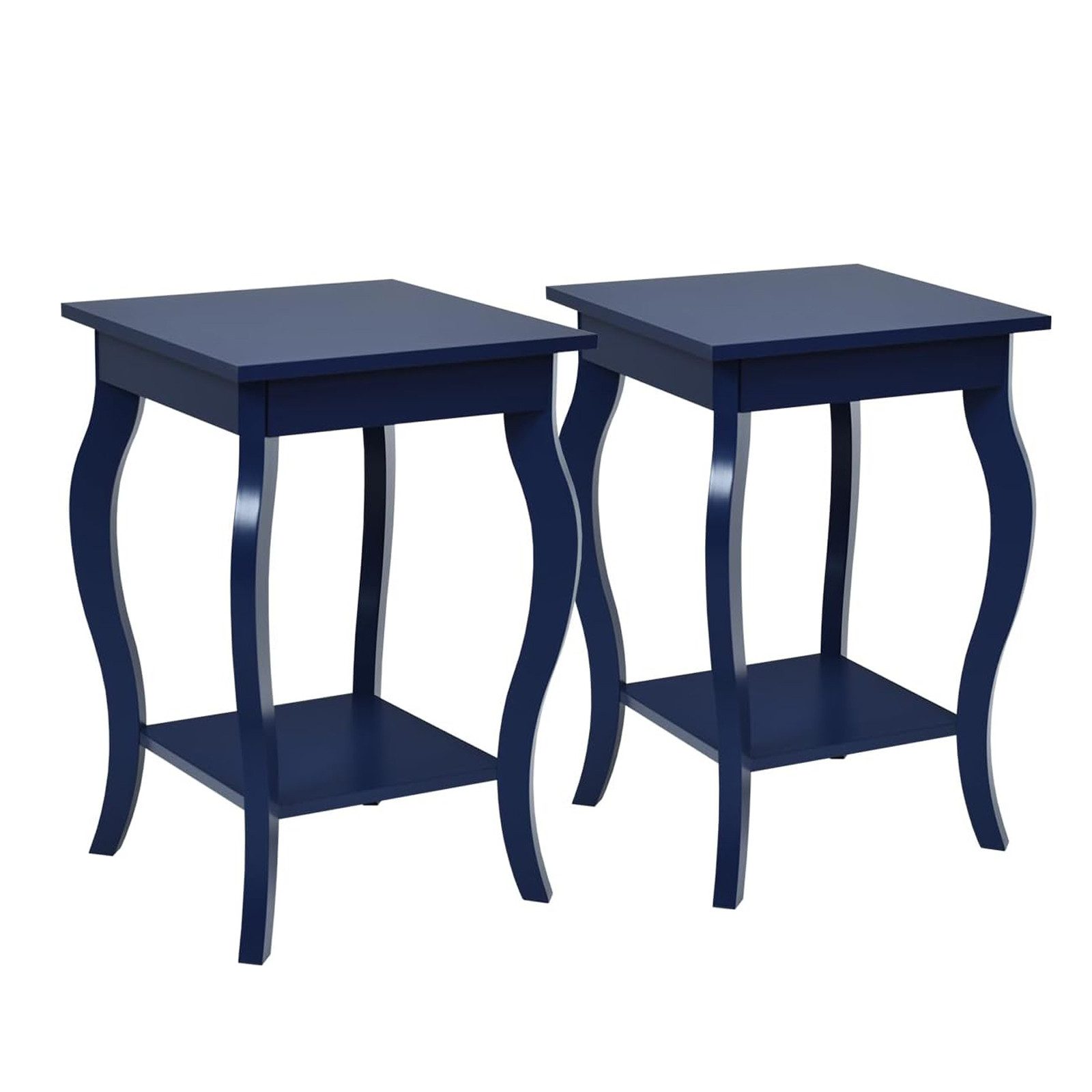 KOMFOTTEU Beistelltisch Couchtisch (2-St), mit 2 Ebenen, 40x40x60 cm