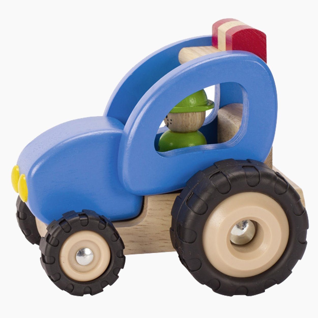 goki Spielzeug-Traktor Traktor Blue, (packung, 1-tlg., set), Bestes Massivholz wurde hochwertig verarbeitet