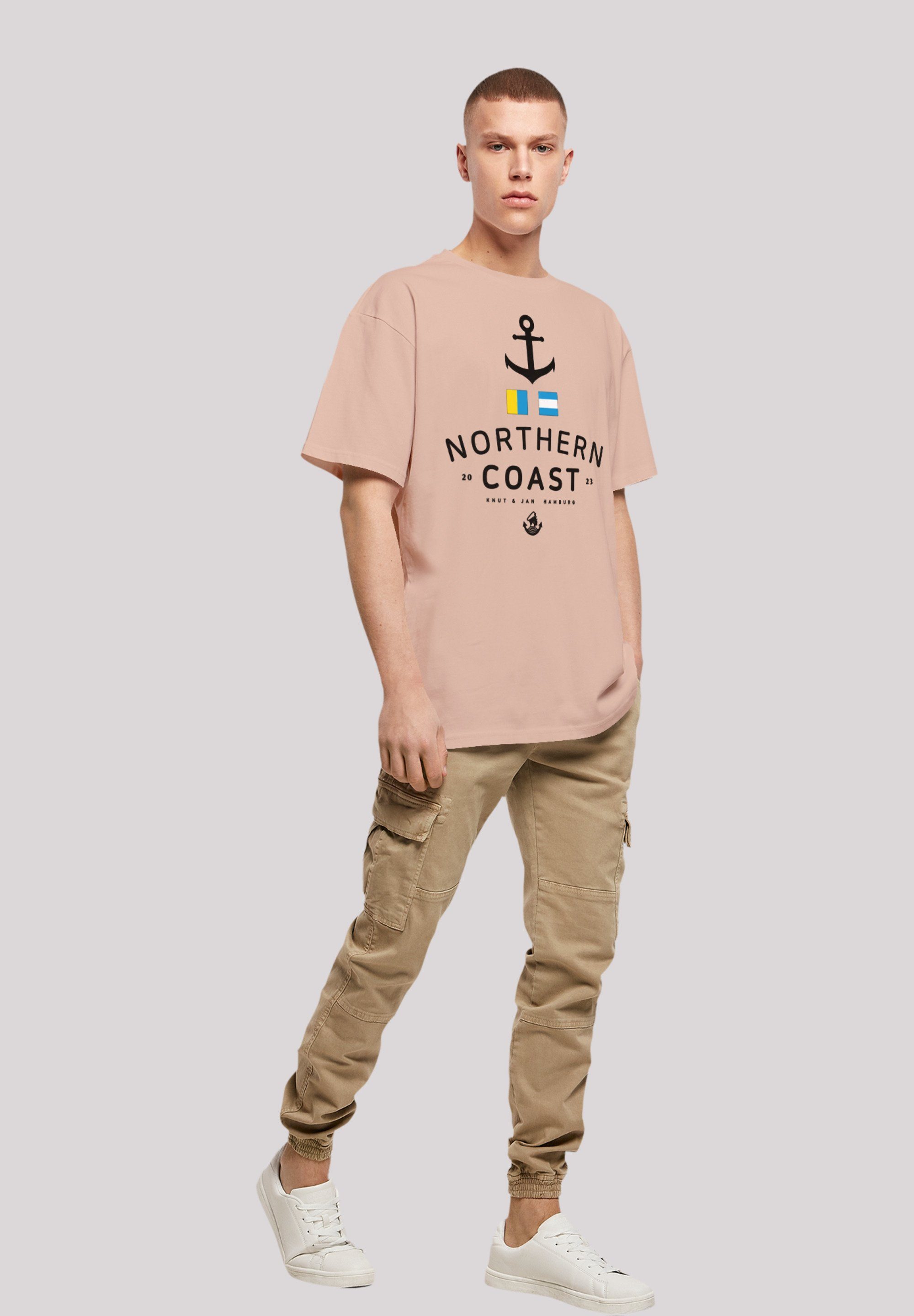 F4NT4STIC T-Shirt Nordsee Nordic Coast Knut Jan Hamburg & amber Print