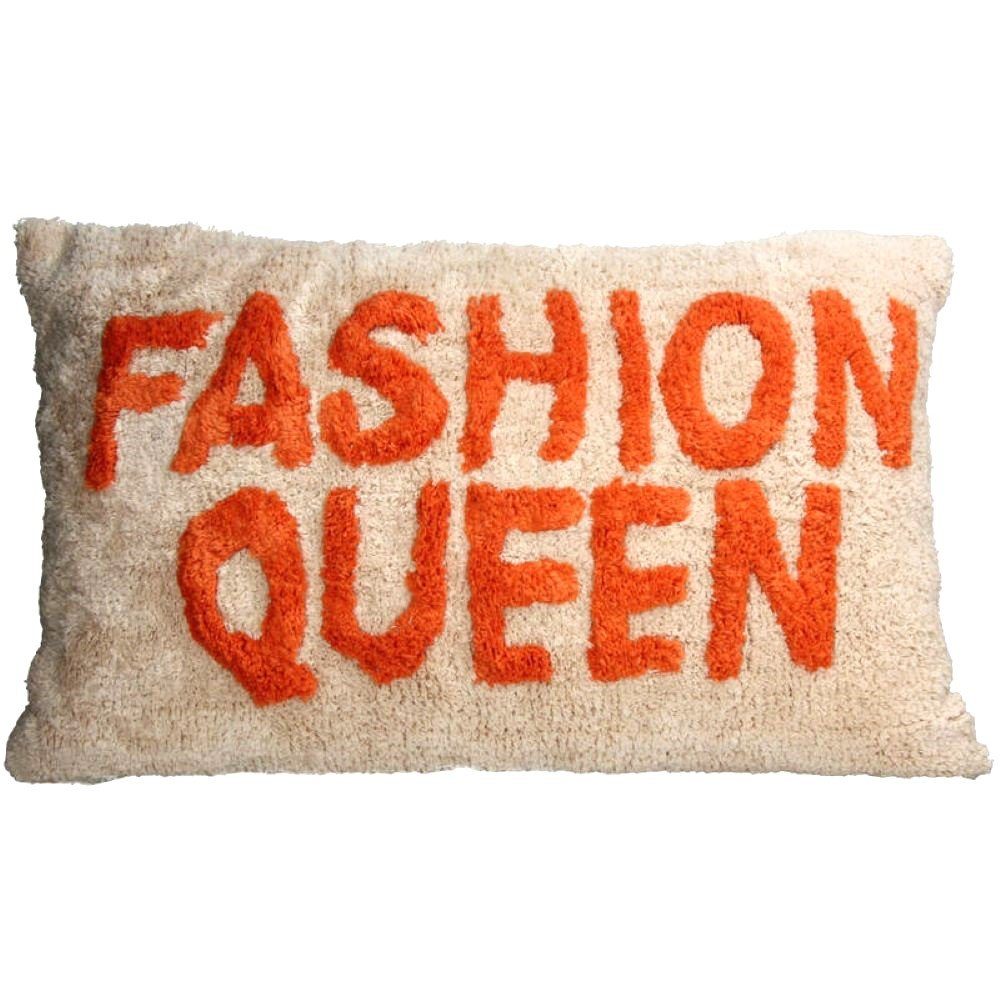 Kersten BV Zierkissen Deko Kissen Fashion Queen Frauen Orange Beige Groß 60 cm, Fashion