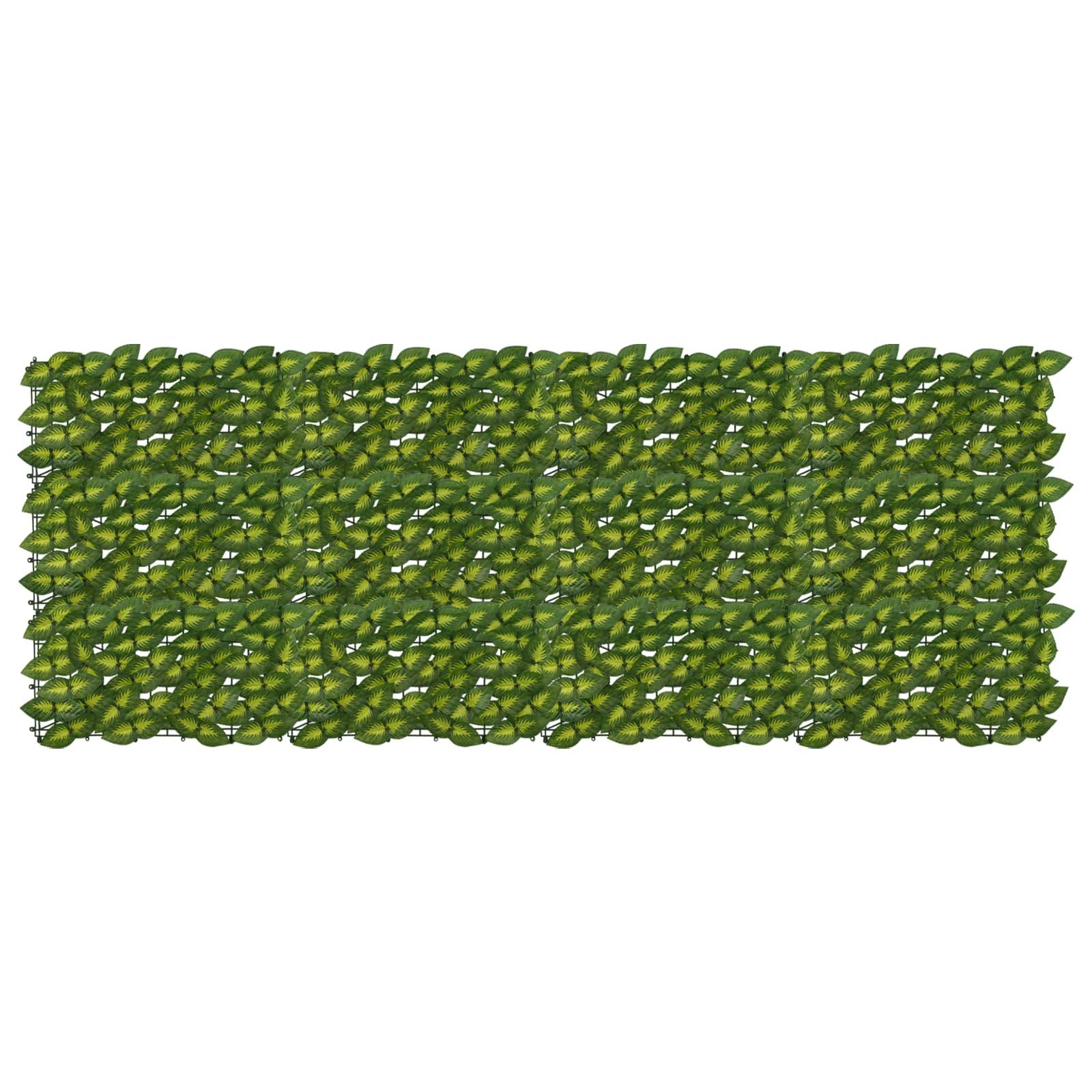 vidaXL Balkonsichtschutz Balkonsichtschutz mit Blättern Grün und Gelb 200 x 75 cm (1-St)