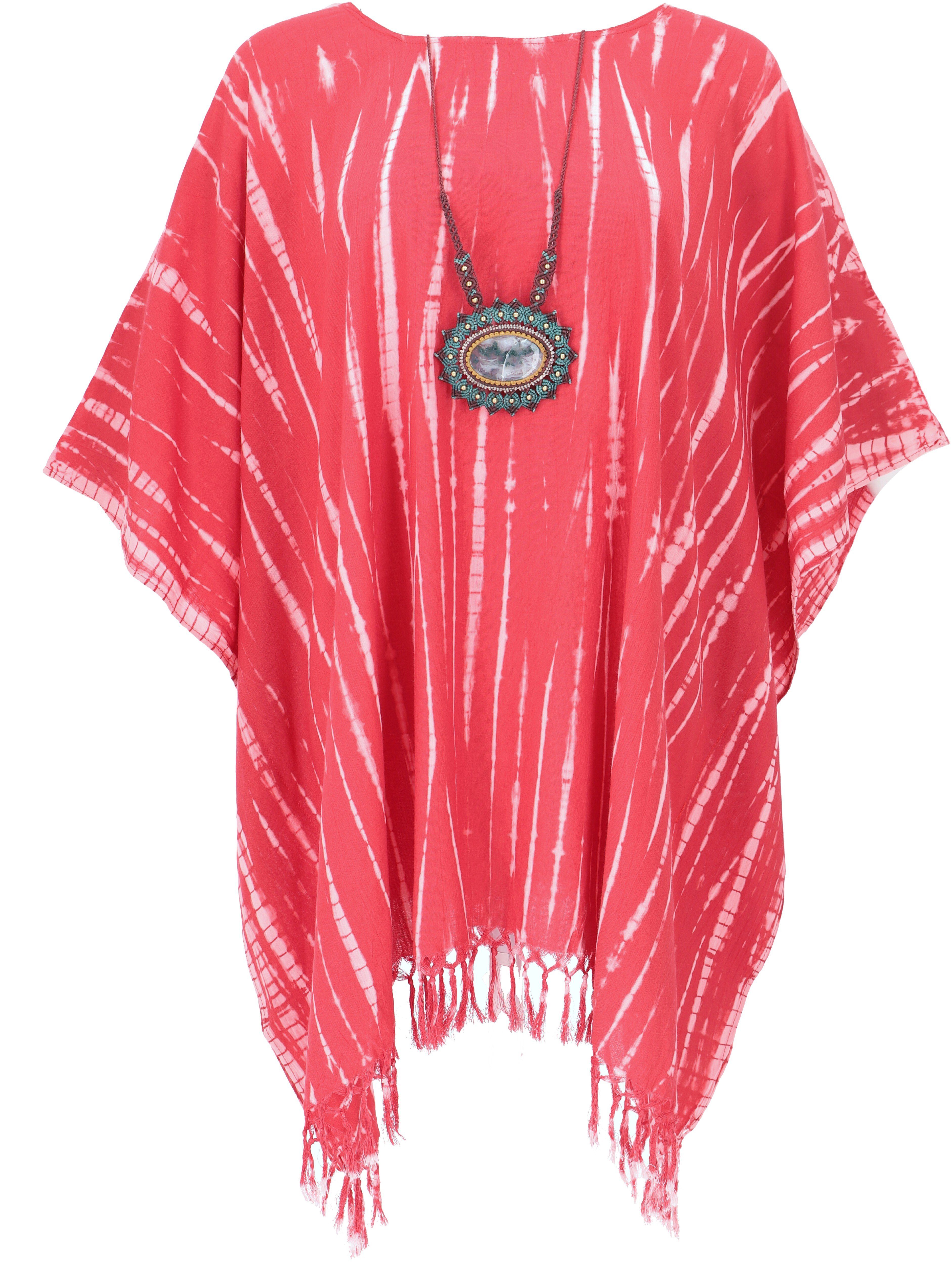 Guru-Shop Longbluse Batik Kaftan, Ibiza-Style Tunika, Boho.. alternative Bekleidung