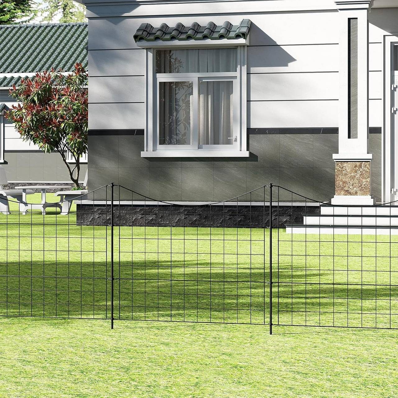 Woltu Teichzaun, (5-St), Gartenzaun Komplettset, Steckzaun günstig online kaufen