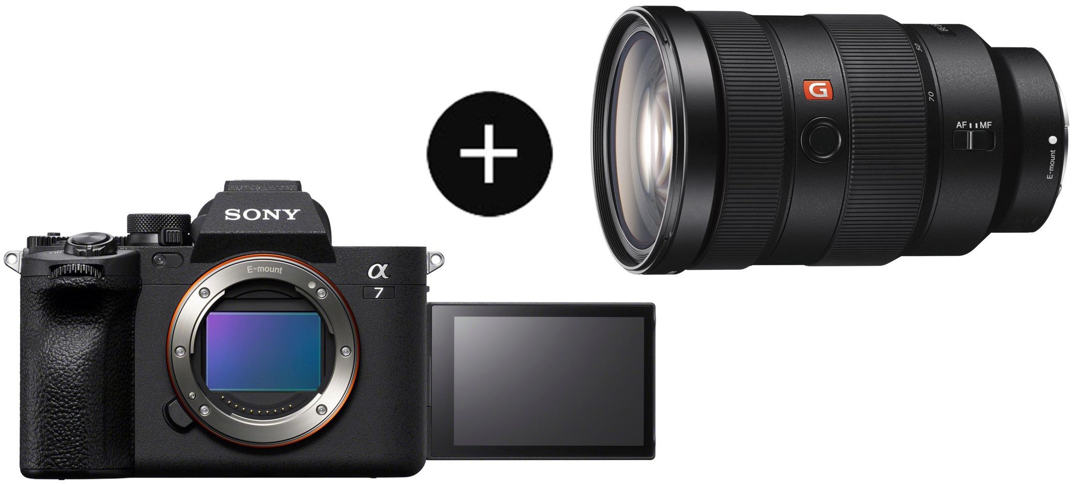 Sony Set: SEL2470GM Objektiv + ILCE7M4B Systemkamera (SEL2470GM, 33 MP, 2x opt. Zoom, Bluetooth, WLAN, Spiegellose Vollformatkamera 33 MP, Echtzeit-Autofokus, 10 BpS, 4K 60p)