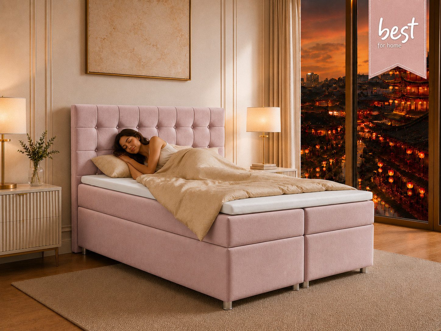 Best for Home Boxspringbett Trinity K-9 mit Stauraum & 7-Zonen Komfort – modern & komfortabel (Komplett-Set, 1-St., 140x200 160x200 180x200 200x200 cm), Handwerksqualität, TOP Preis-Leistungs-Verhältnis