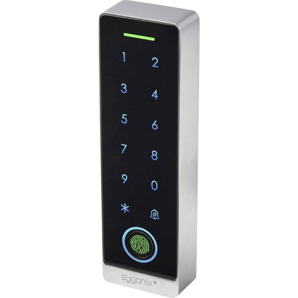 Sygonix Türschließer Fingerprint/RFID Zugangssystem Aufputz 12 V/DC, 18 V/DC IP66 mit, mit beleuchteter Tastatur, mit Touchscreen