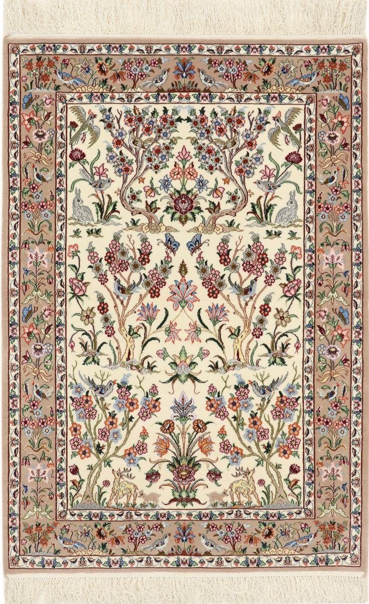 Orientteppich Isfahan Seidenkette 8 Orientteppich, Höhe: mm Trading, Handgeknüpfter Nain rechteckig, 107x160