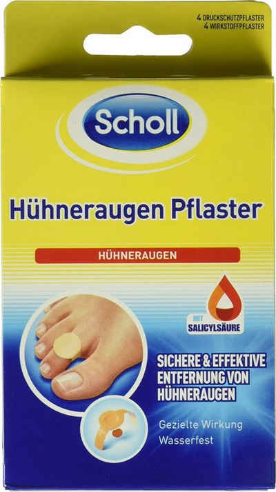 Scholl Hühneraugenpflaster (Set, 8 St., 4 Hühneraugenpflaster und 4 Druckschutzpflaster), Zum Hühneraugen entfernen