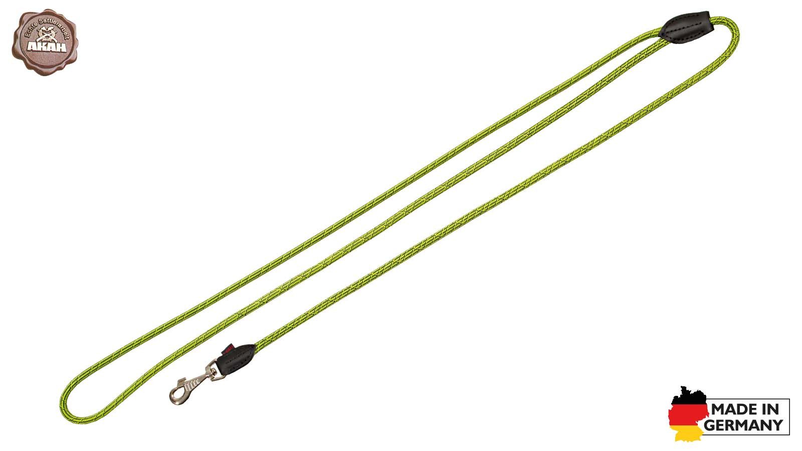 AKAH Hundeleine AKAH Umhängeleine Dog Rope Stahlblau-Neongelb