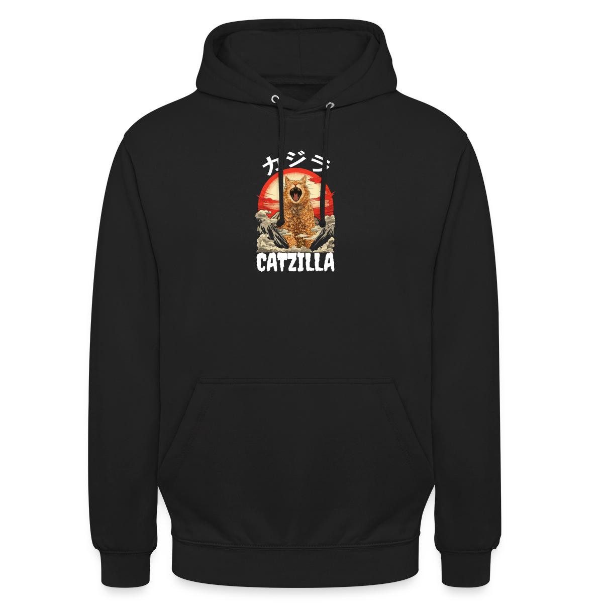 Spreadshirt Hoodie Riesige Brüllende Katze, Japanisch Inspirierter Look Unisex Hoodie (1-tlg)