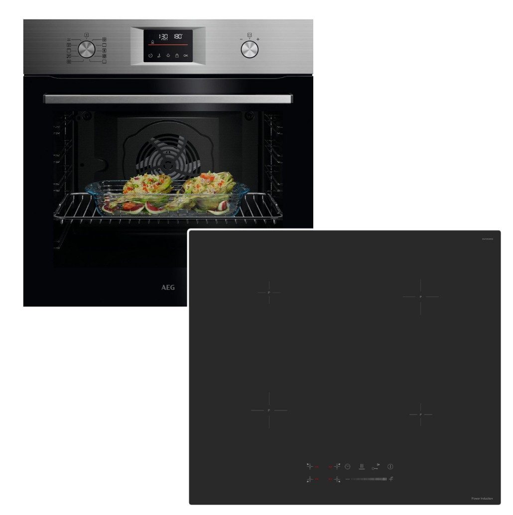AEG Backofen-Set Backofen SurroundCook Pyrolyse+ keenberk Induktionskochfeld matt Boost, Pyrolyse-Selbstreinigung