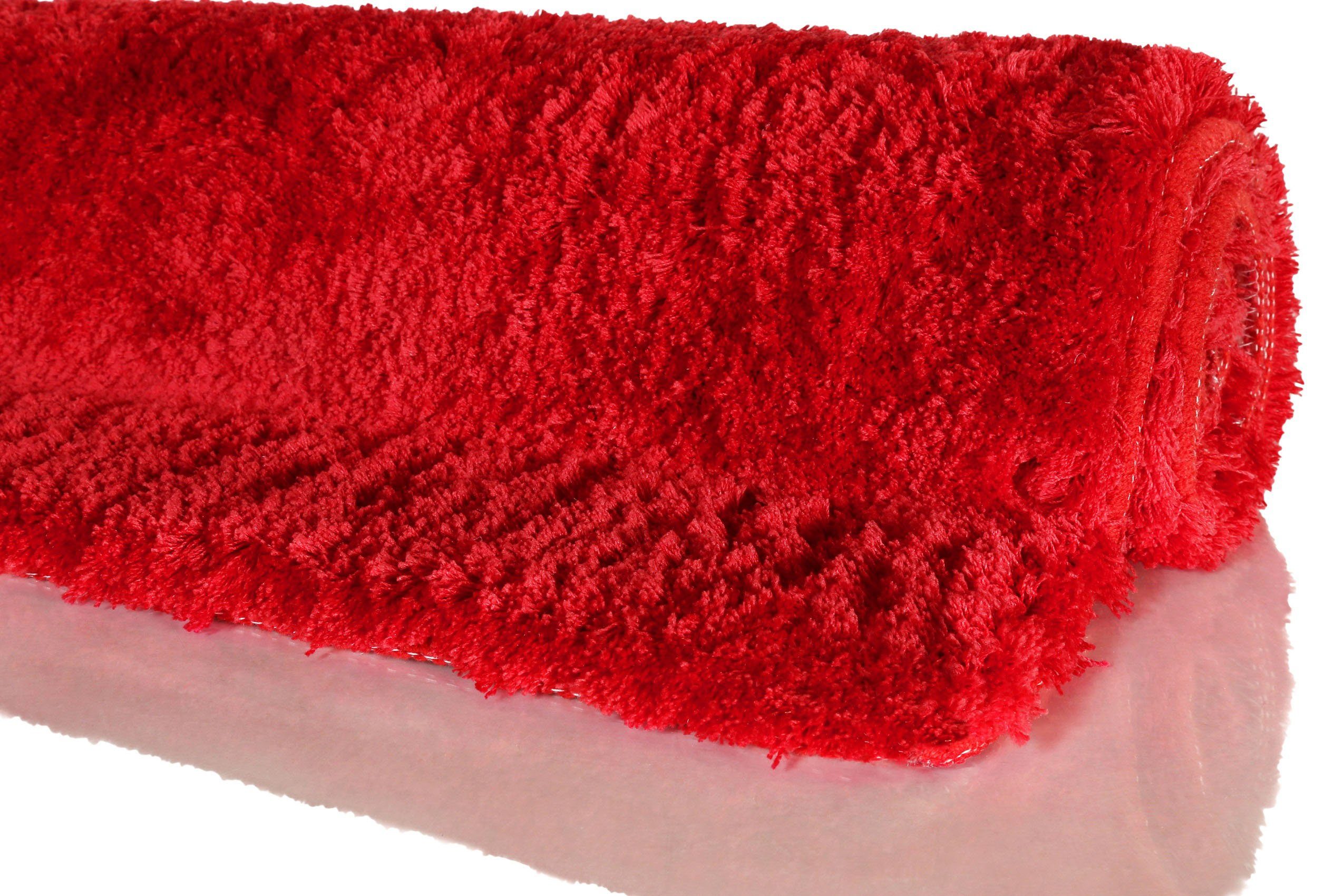 Badematte Porto Azzurro Homie Living, 30 Höhe Polyester, waschbar, Badteppich, mm, & rutschhemmend fußbodenheizungsgeeignet, schnell rechteckig, beschichtet, Badezimmerteppich rot uni, trocknend, rund, rechteckig