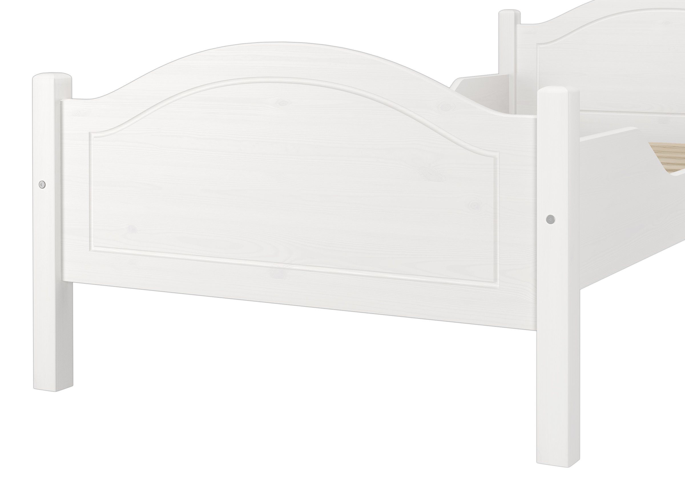 Weißes mit 90x200 Kieferwaschweiß ERST-HOLZ Federleisten, Bett Holzbett massiv Kiefer