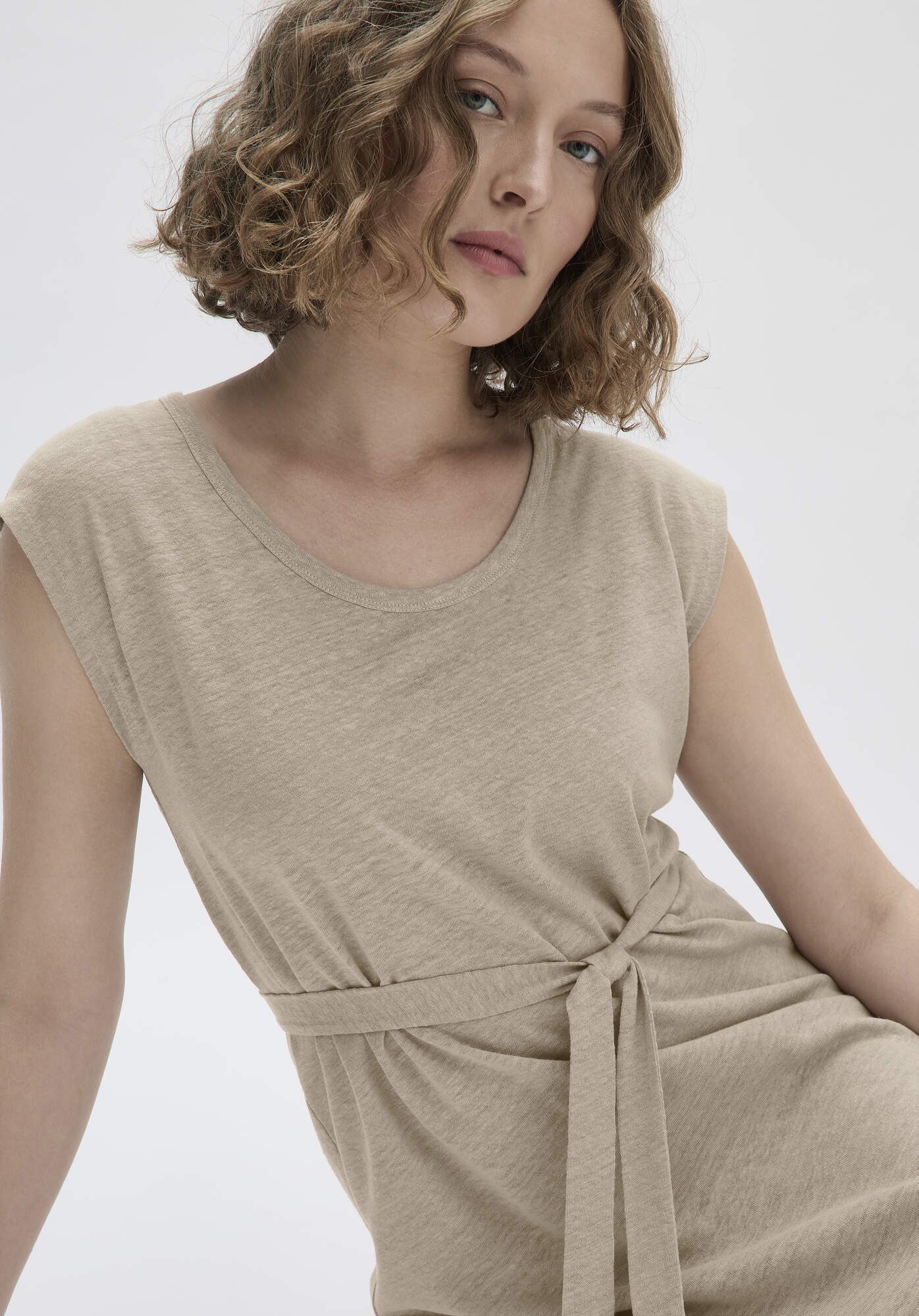 Hessnatur Jerseykleid Relaxed aus Leinen und Bio-Baumwolle (1-tlg)