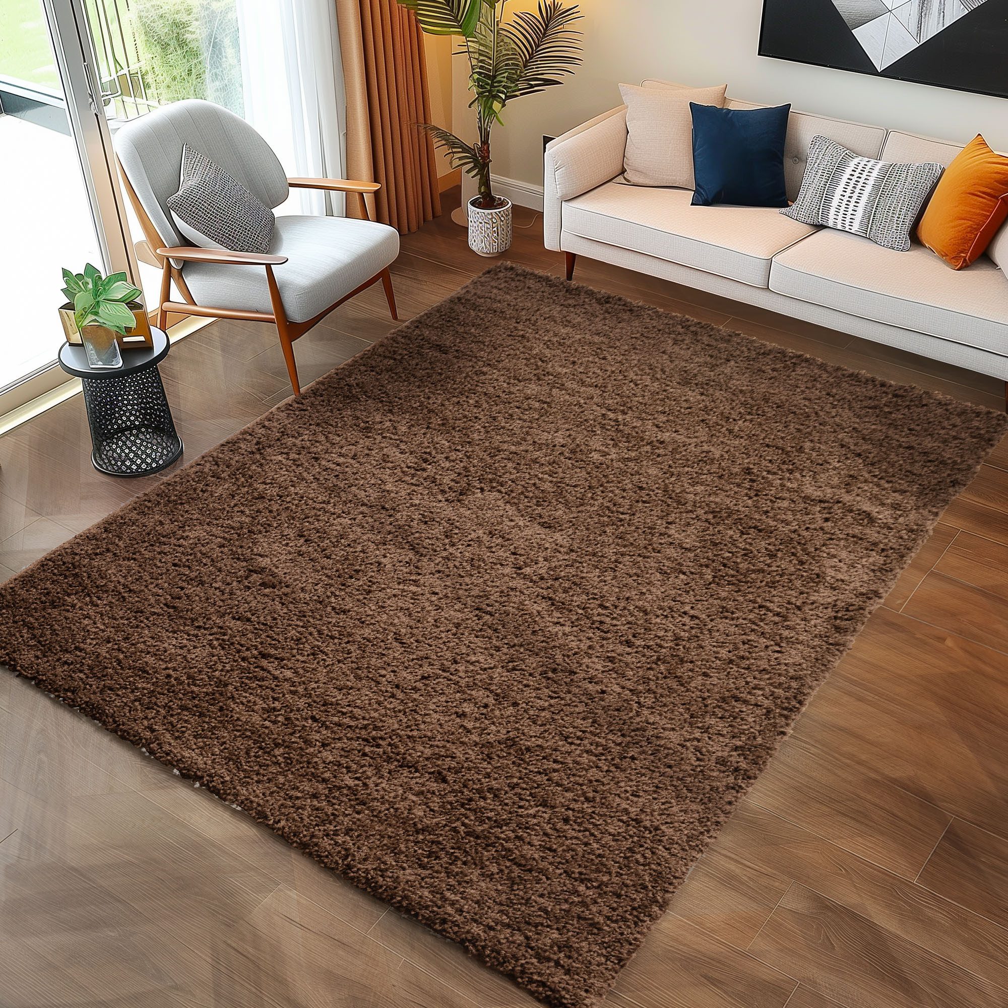 Carpettex Hochflor-Teppich Unicolor - Einfarbig, Läufer, Höhe: 30 mm, Einfa günstig online kaufen