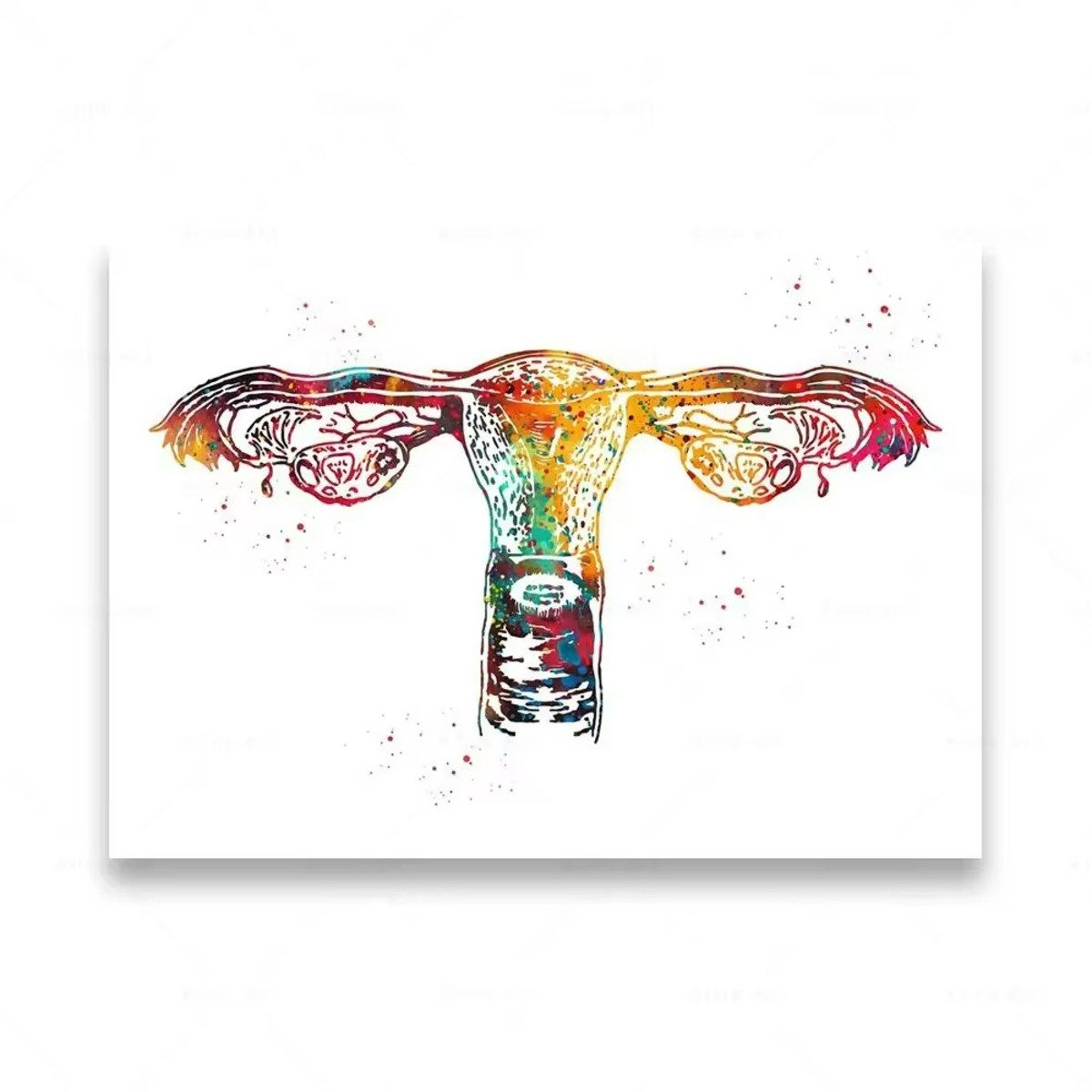 TPFLiving Kunstdruck (OHNE RAHMEN) Poster - Leinwand - Wandbild, Menschliche Anatomie, Wirbelsäule, Herz, Gehirn, Zähne, HD-Leinwand (Leinwandbild XXL), Farben: Orange, Rot, Blau, Schwarz, Weiß, Rosa -Größe: 30x40cm