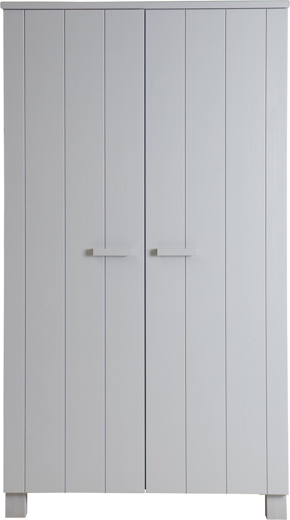 WOOOD Kleiderschrank Dennis Mehrzweckschrank mit gebürsteter Oberfläche FSC® Kiefer massiv, gebürstet, Höhe 202 cm