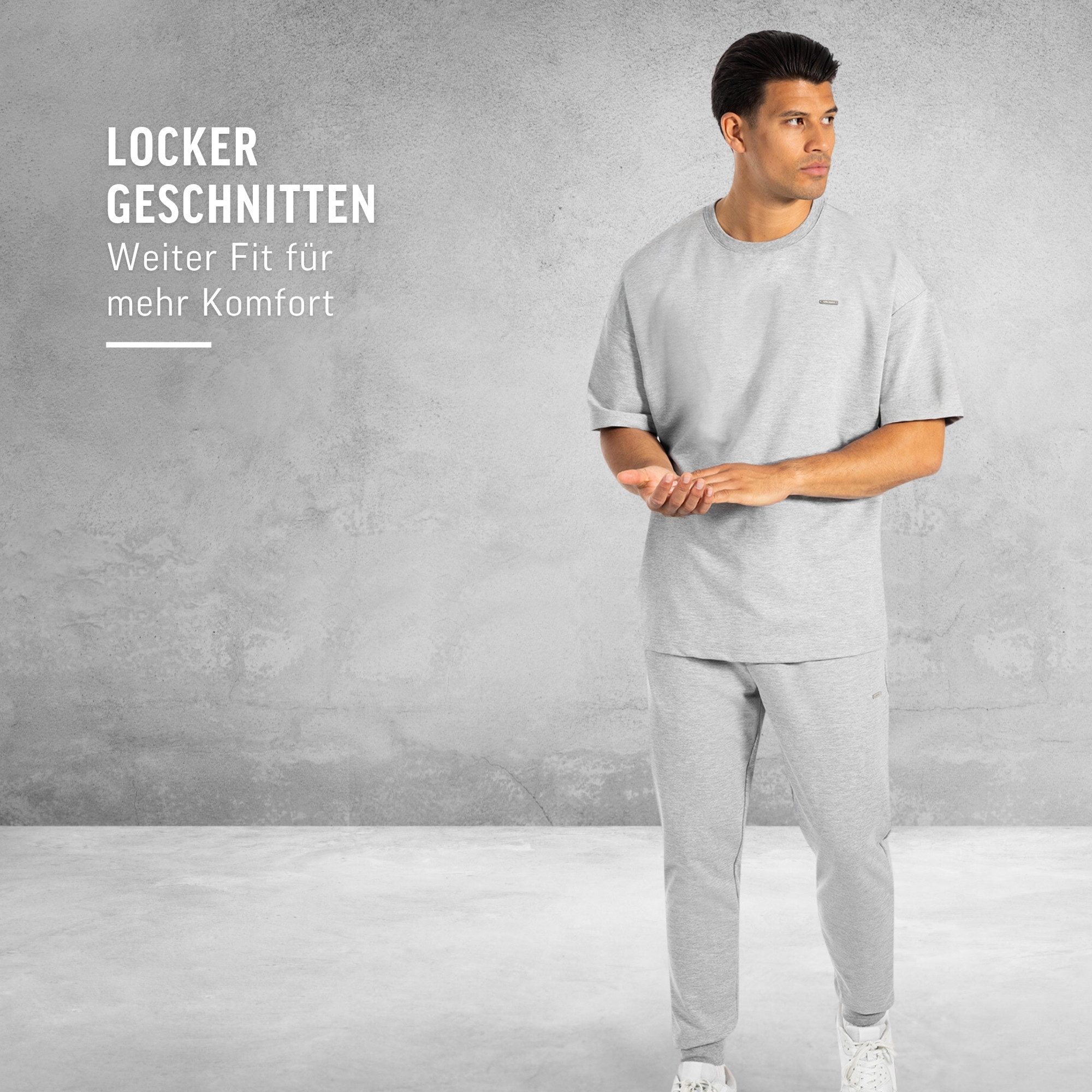 Smilodox T-Shirt Thiago, locker geschnittenes Kurzarm Shirt, Oversize Oberteil weiches Material, weiter Fit Top, Alltag Freizeit Training Sommer