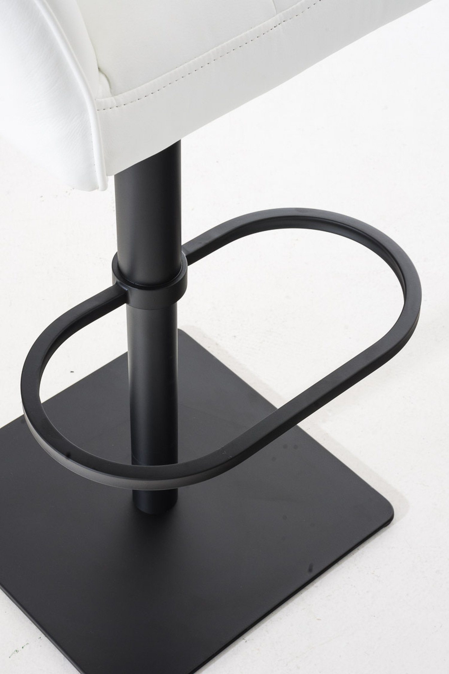drehbar TPFLiving Theke matt schwarz Hocker Fußstütze (mit & Küche), für - Metall Kunstleder Weiß - 360° und Sitzfläche: Rückenlehne Damaso Barhocker -