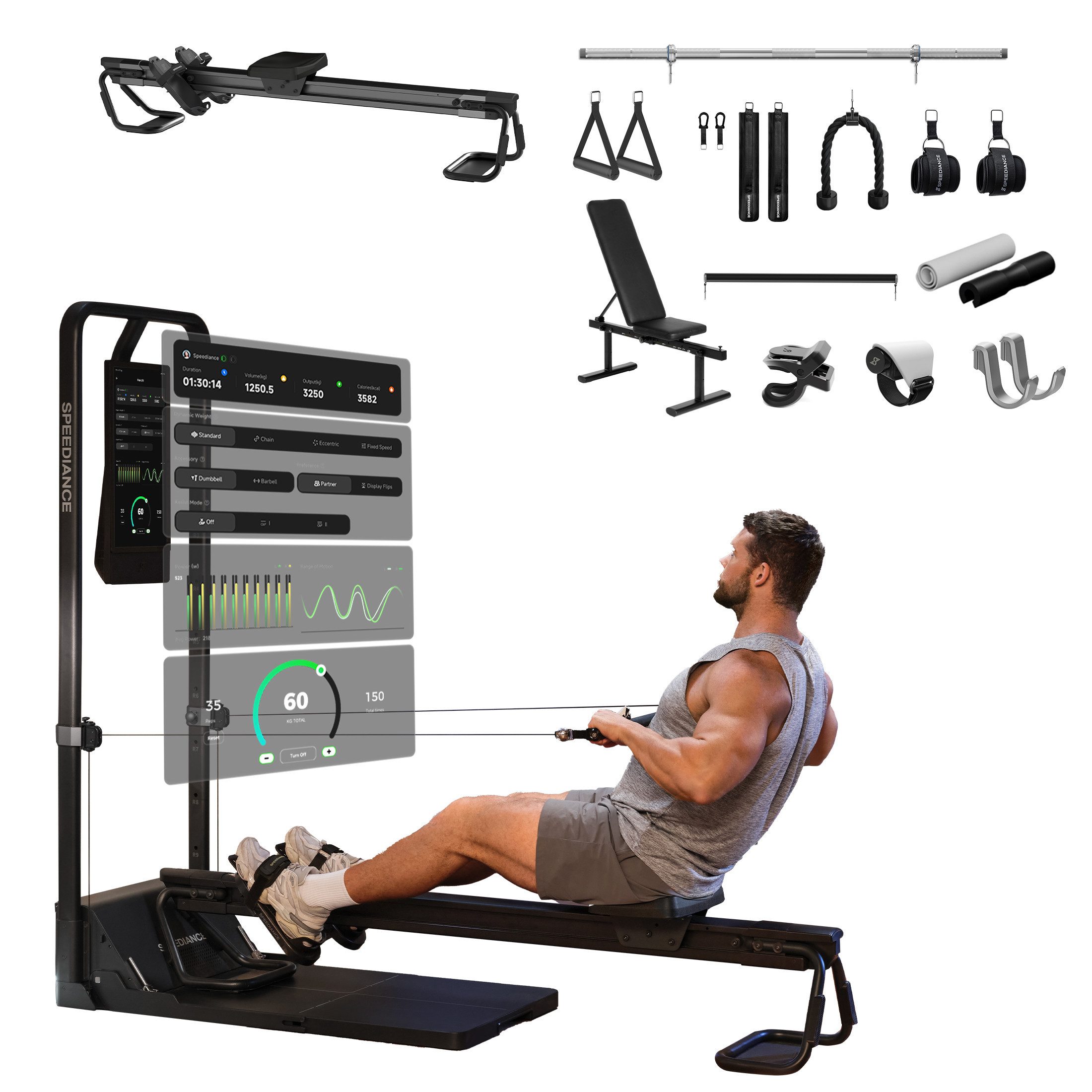 SPEEDIANCE Kraftstation verbessertes KI-gesteuertes All-in-One Home Gym( Family Plus, Ganzkörper-Krafttraining Fitnessgeräte