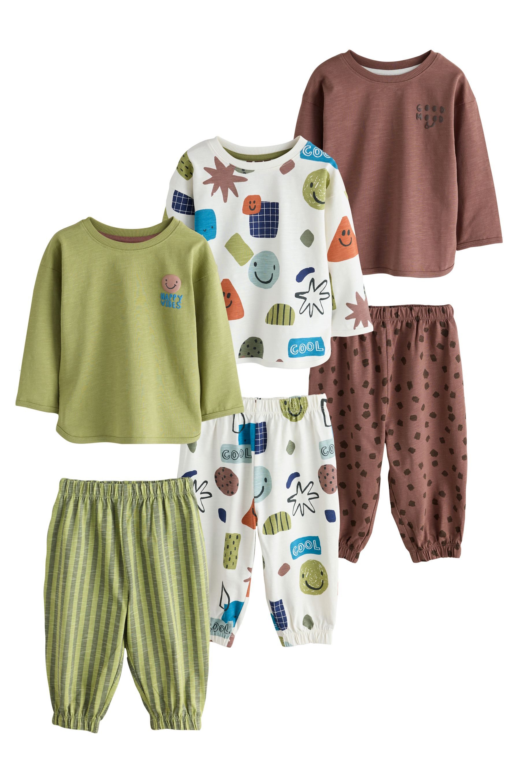 Next Pyjama Oversized Fit Schlafanzüge, 3er Pack (6 tlg)