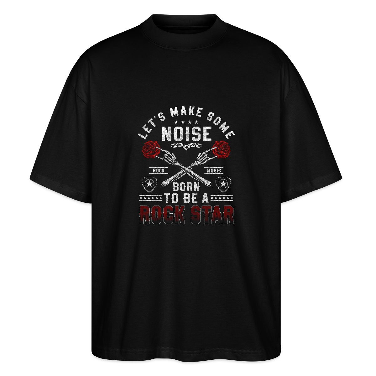 T-Shirt Born To Be A Rock Star Lautes Rock Musik Motiv Oversize Unisex T-Shirt