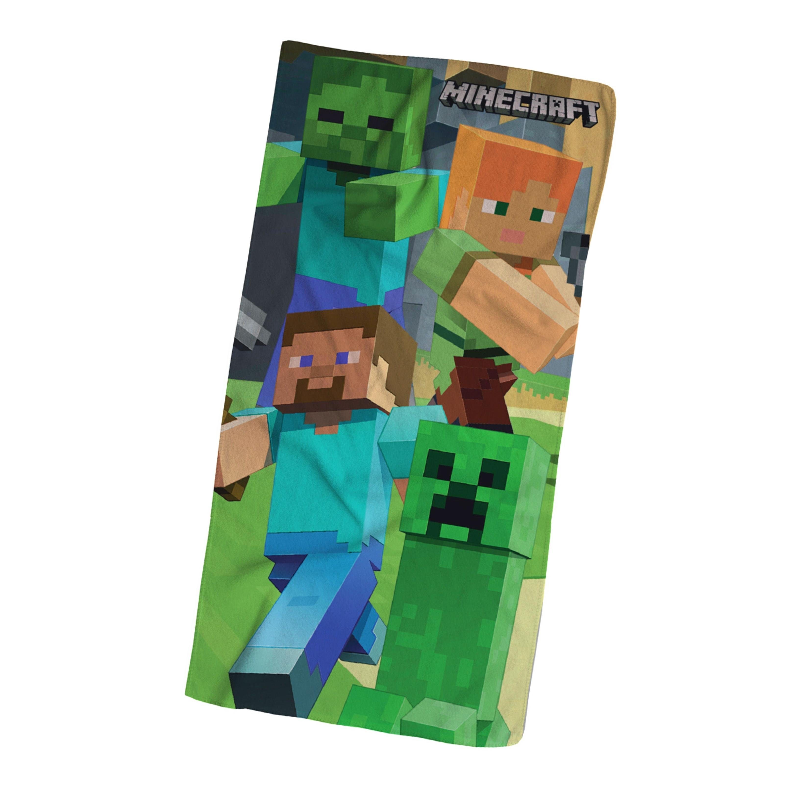 MTOnlinehandel Badetuch Minecraft Game 70x140 cm, 100 % Baumwolle,  Baumwolle (1-St), offiziell lizenziertes Bade- / Strandtuch für Gaming Fans
