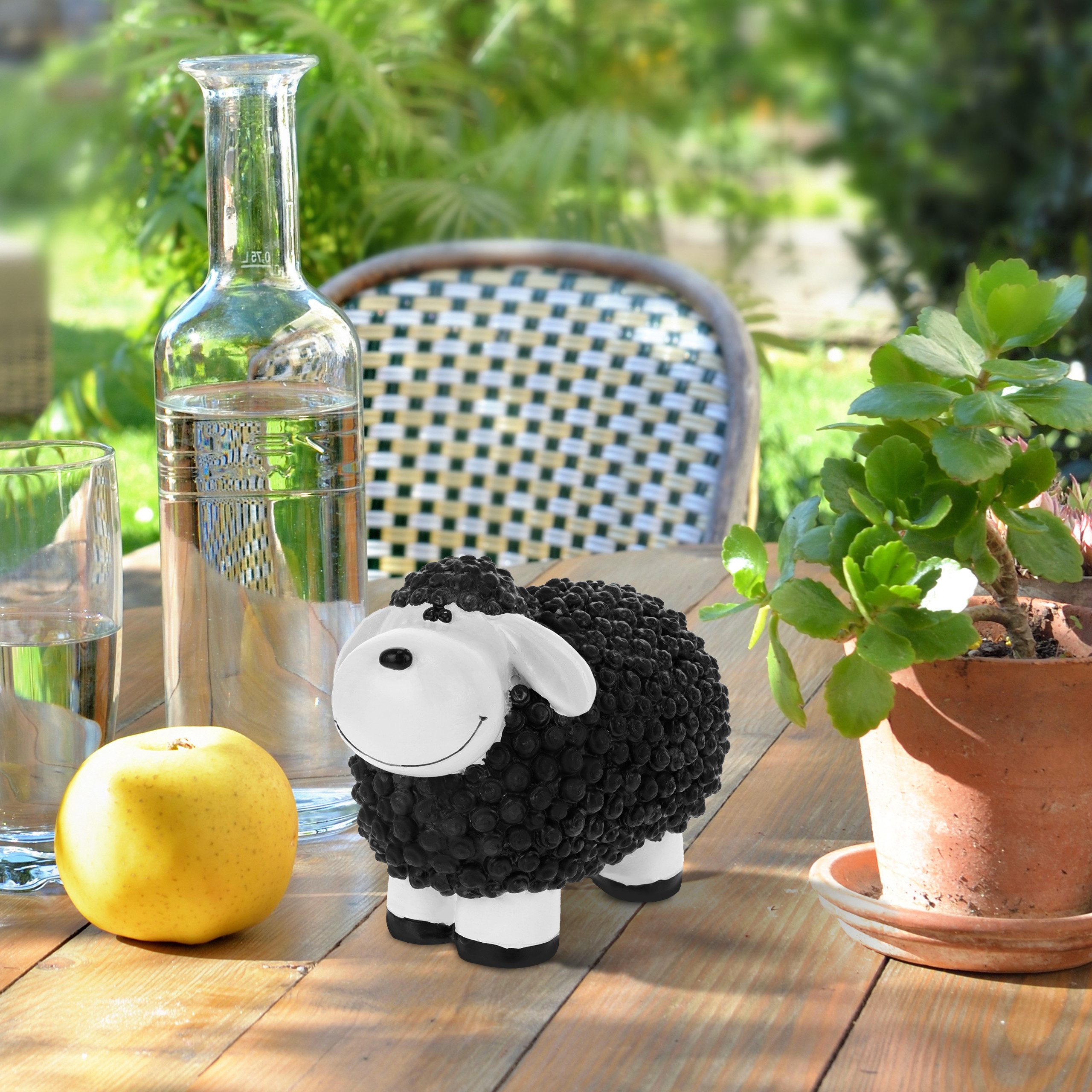 relaxdays Gartenfigur Schaf, Schwarz günstig online kaufen