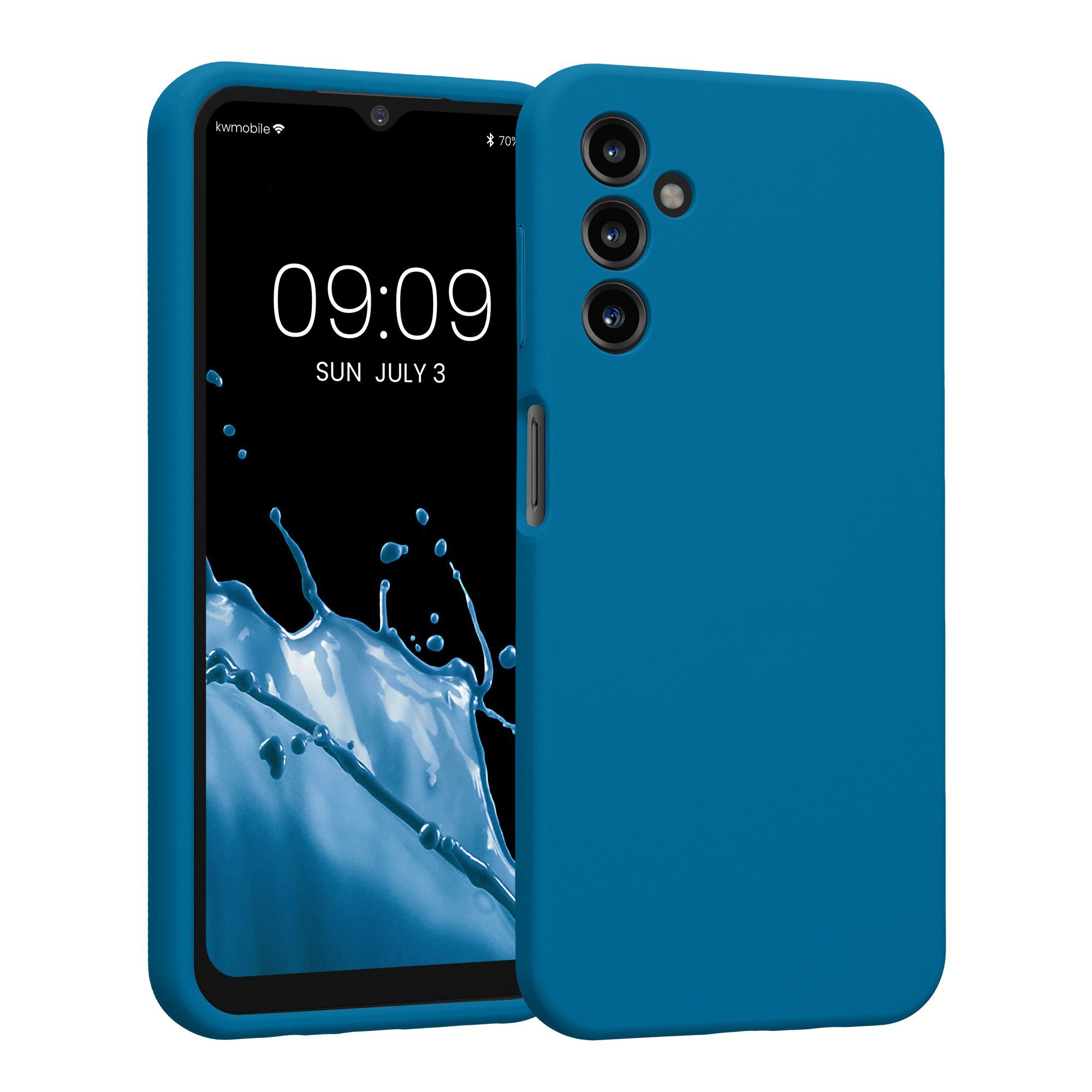 kwmobile Handyhülle Hülle für Samsung Galaxy A14 5G, Hülle Silikon gummiert - Handyhülle - Handy Case in Blue Reef